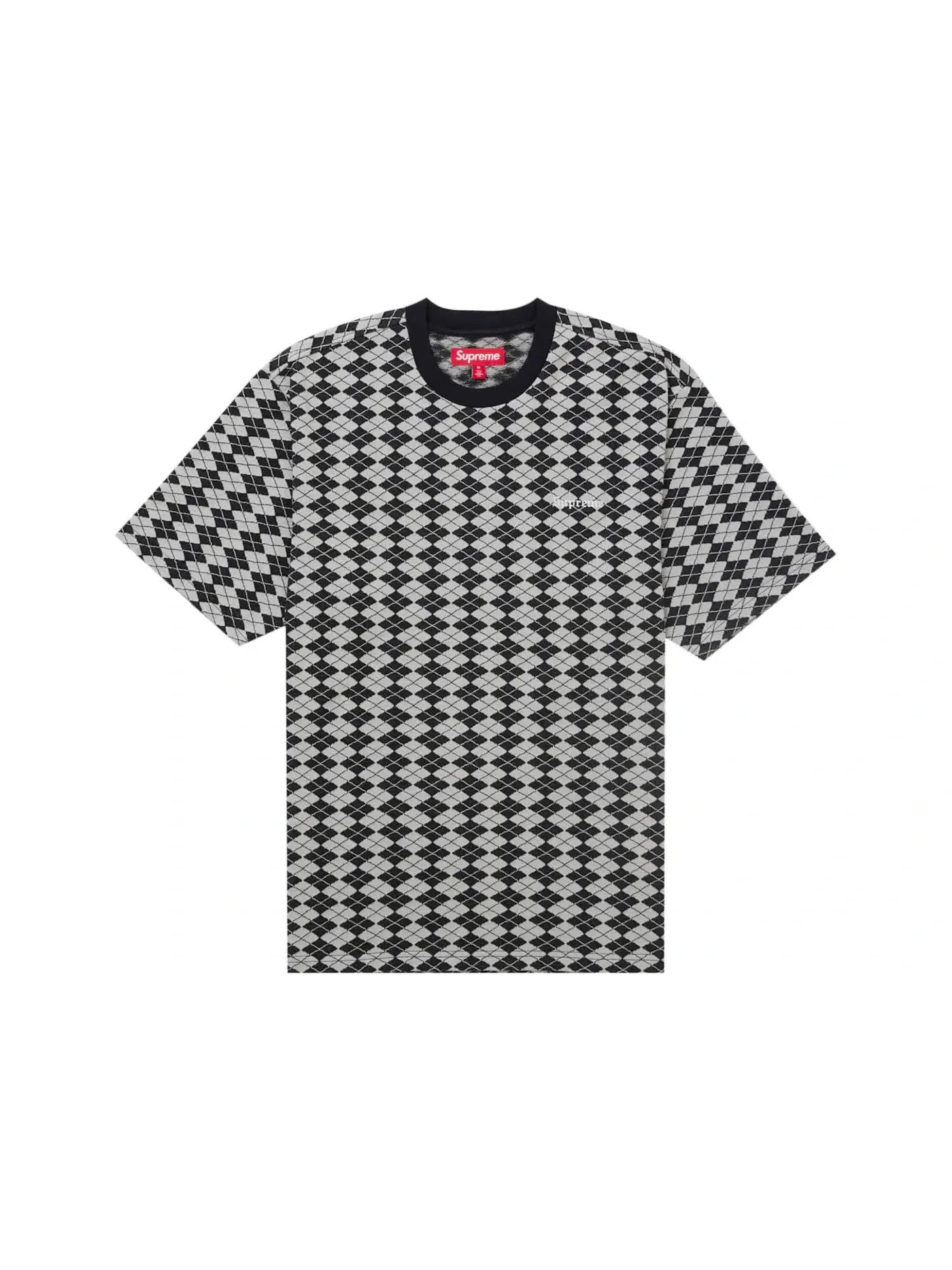 Мужская футболка с принтом Supreme Diamond Jacquard S/S Top — изображение 1 из 1, черный