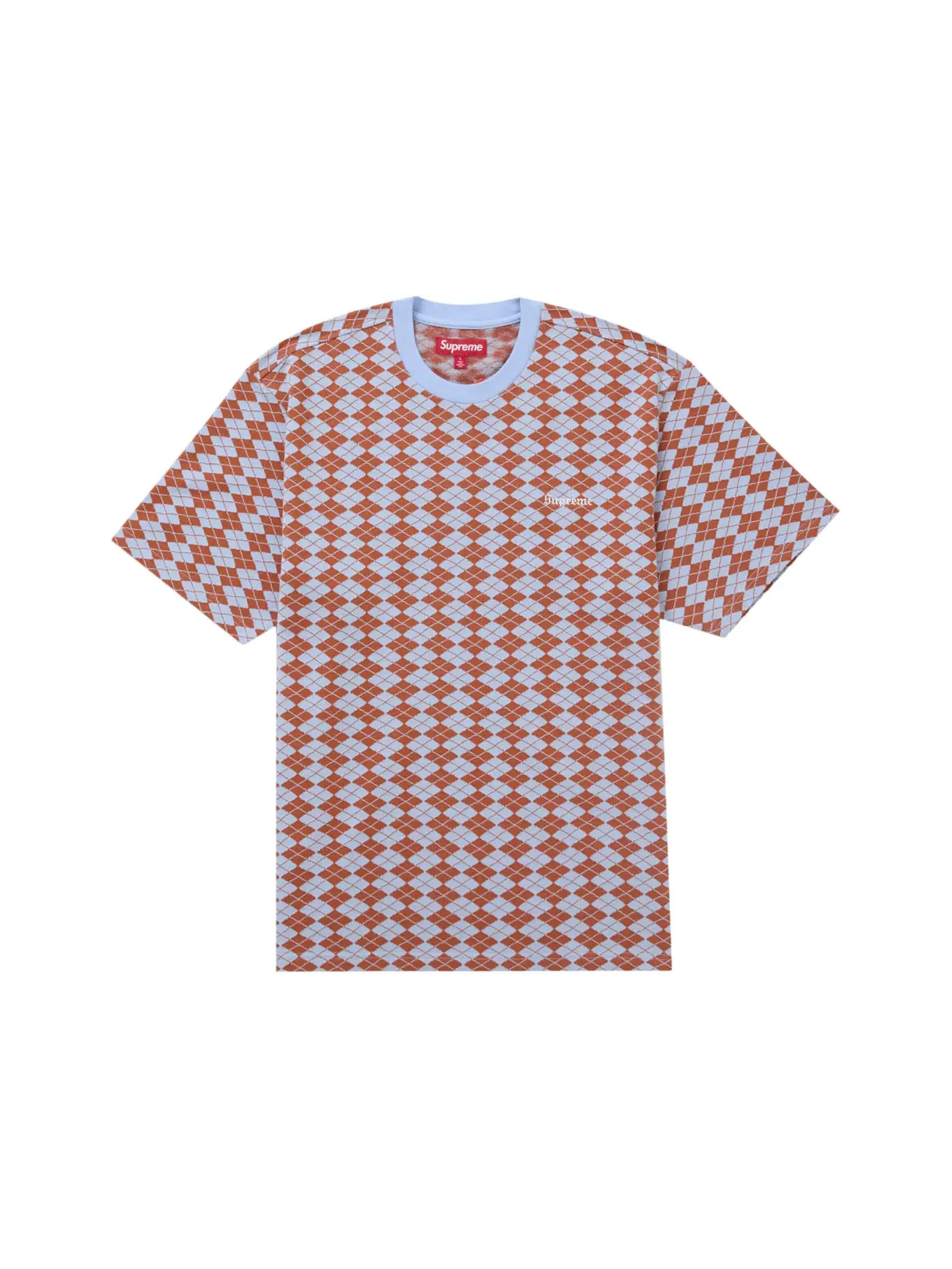 Мужская футболка с жаккардовым узором Supreme Diamond Jacquard S/S Top — изображение 1 из 1, синий