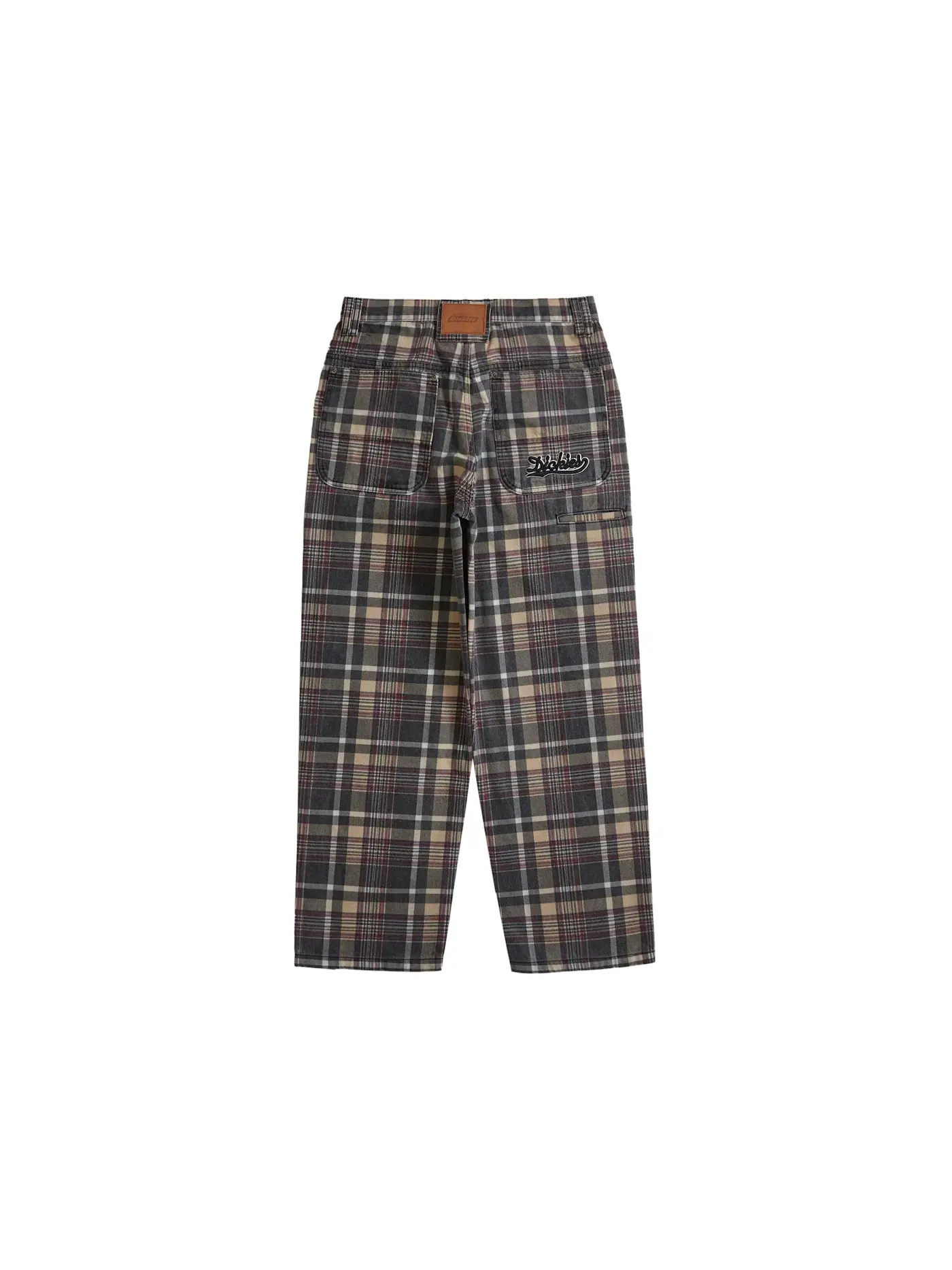 Мужские джинсы с принтом Supreme Dickies Double Knee Baggy Jean Brown Plaid — изображение 2 из 2, черный