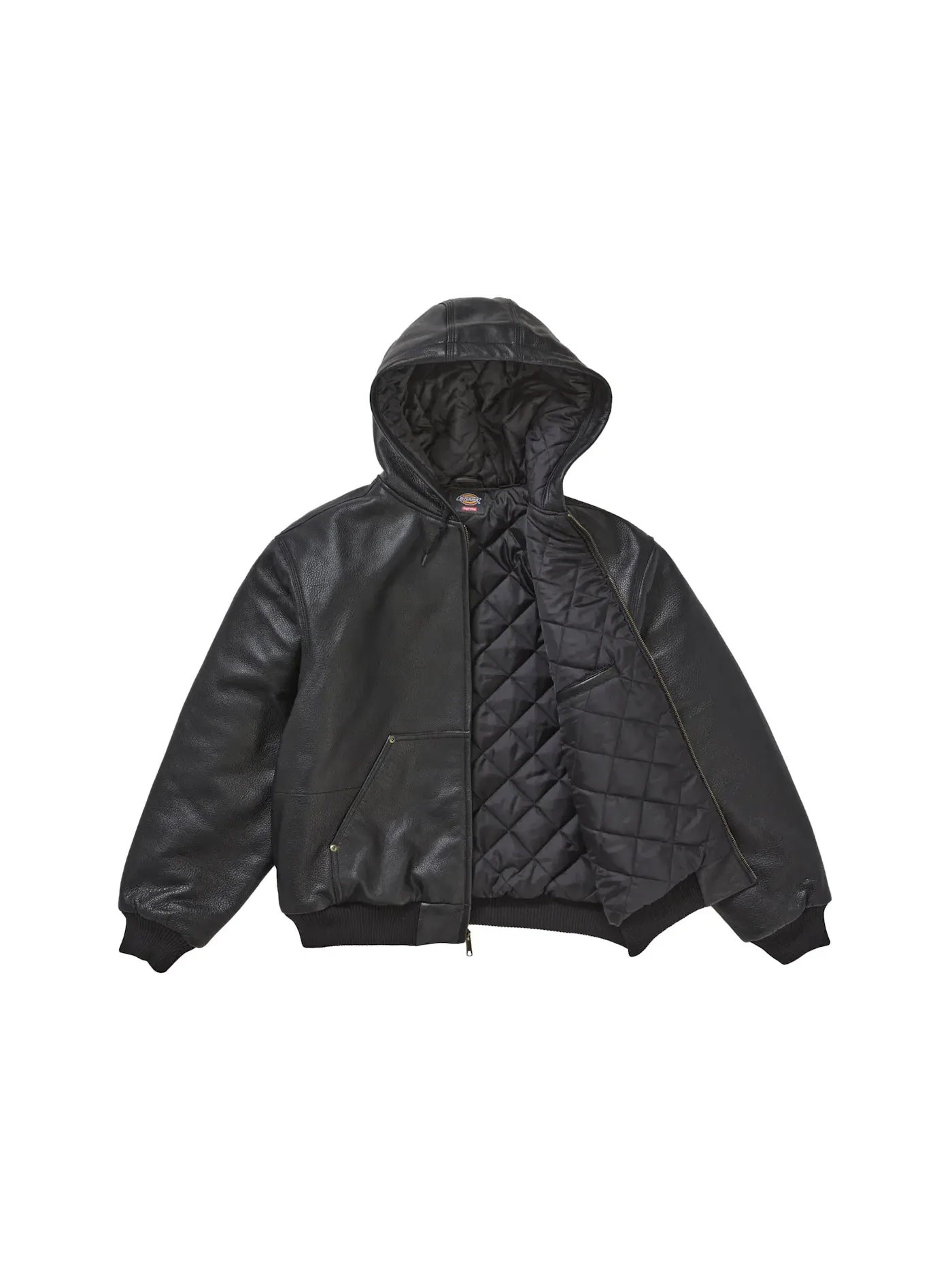 Мужская куртка из кожи с капюшоном Supreme Dickies — изображение 2 из 3, черный