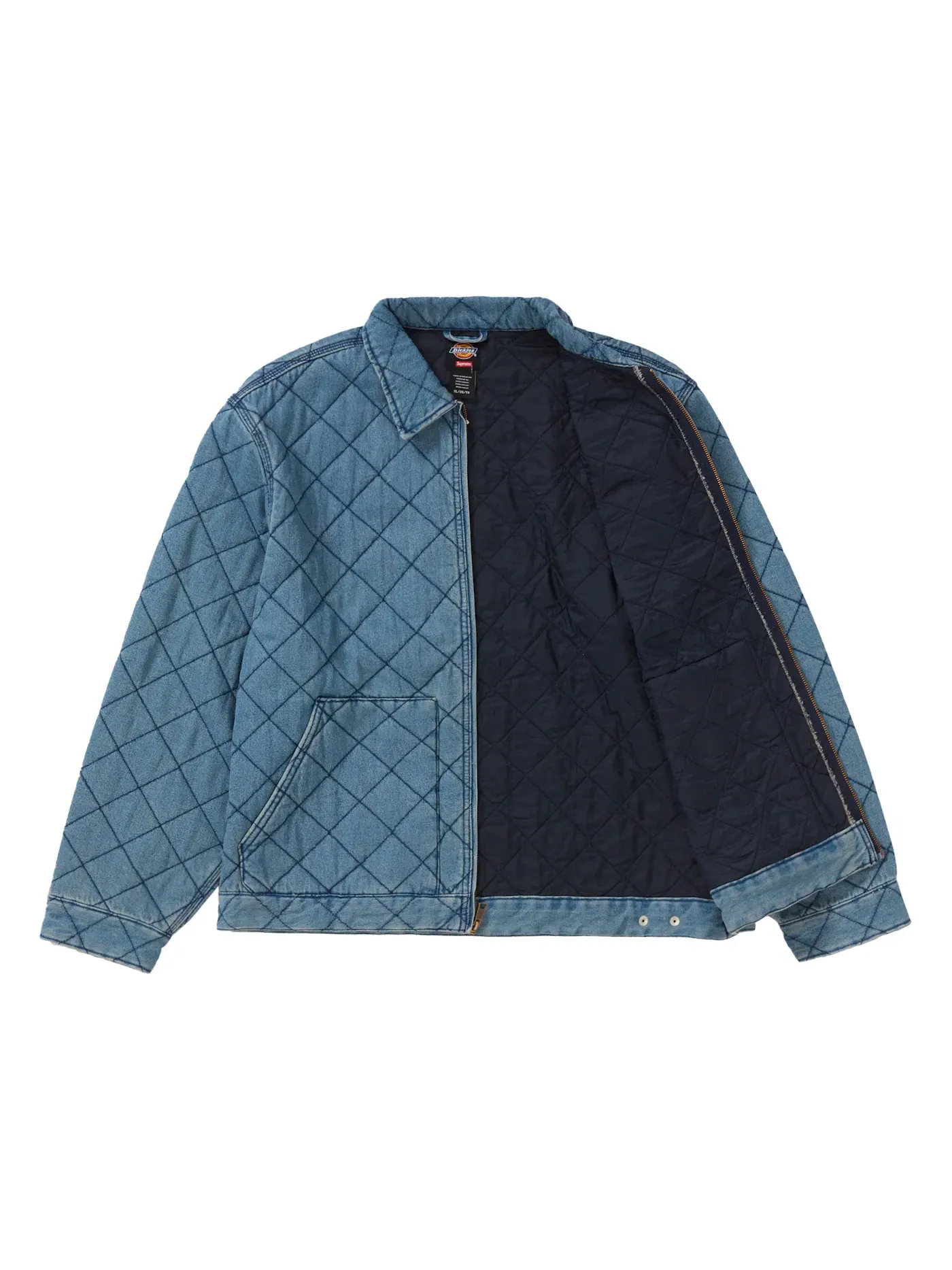 Мужская куртка стеганая джинсовая Supreme Dickies — изображение 2 из 3, джинсовый синий