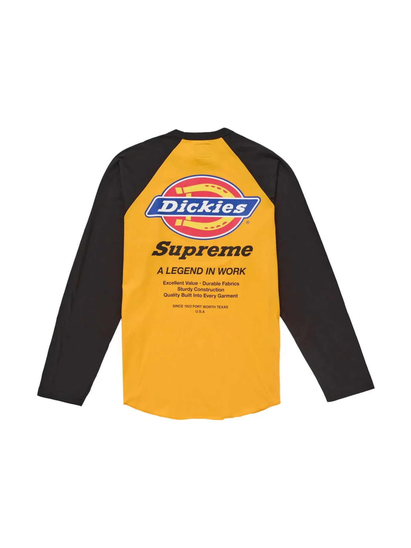 Мужская футболка с длинным рукавом Supreme Dickies Raglan L/S Top — изображение 2 из 2, черный