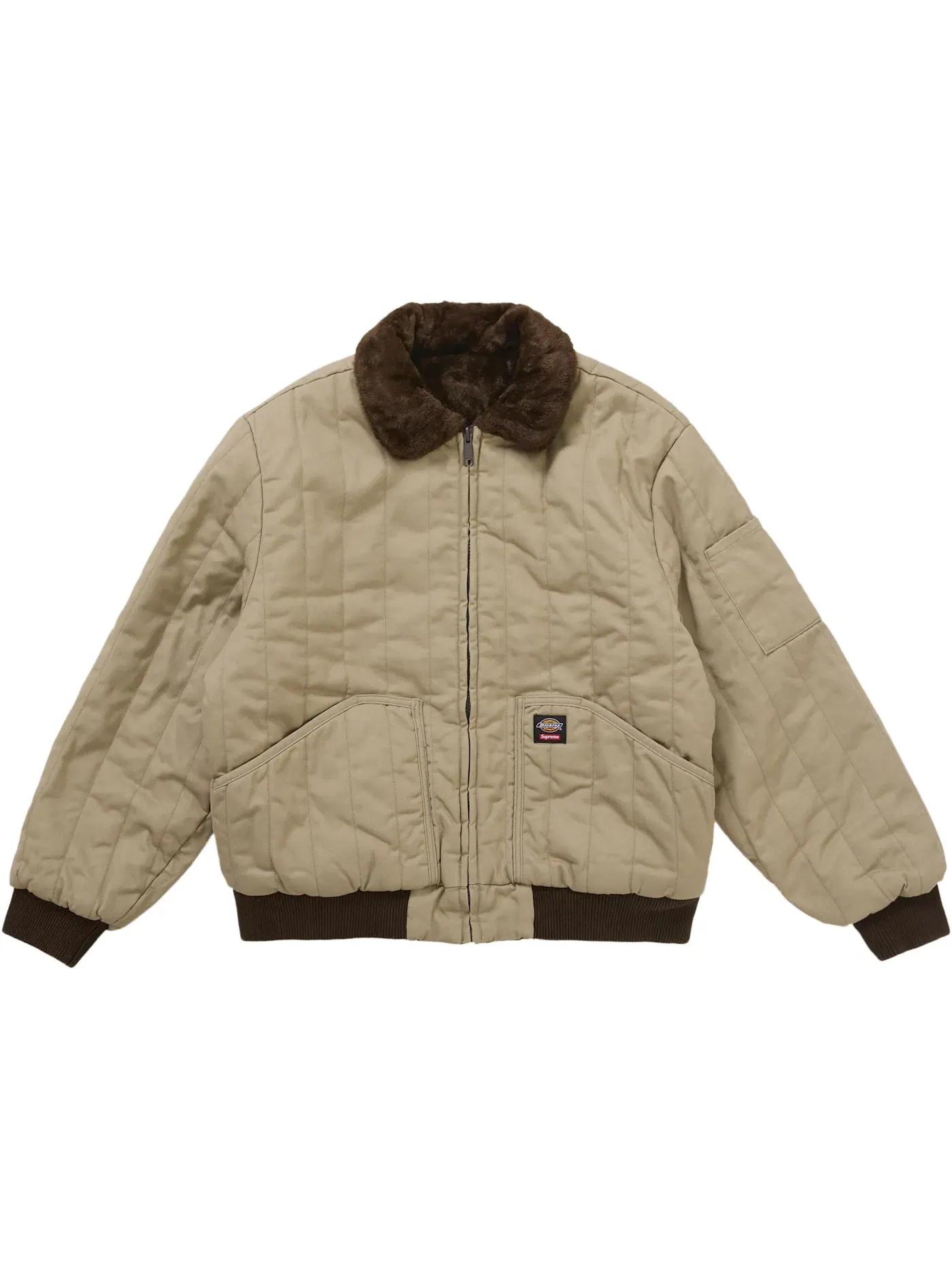 Мужская куртка из искусственного меха с принтом Supreme Dickies Reversible Quilted Faux Fur Work Jacket — изображение 1 из 1