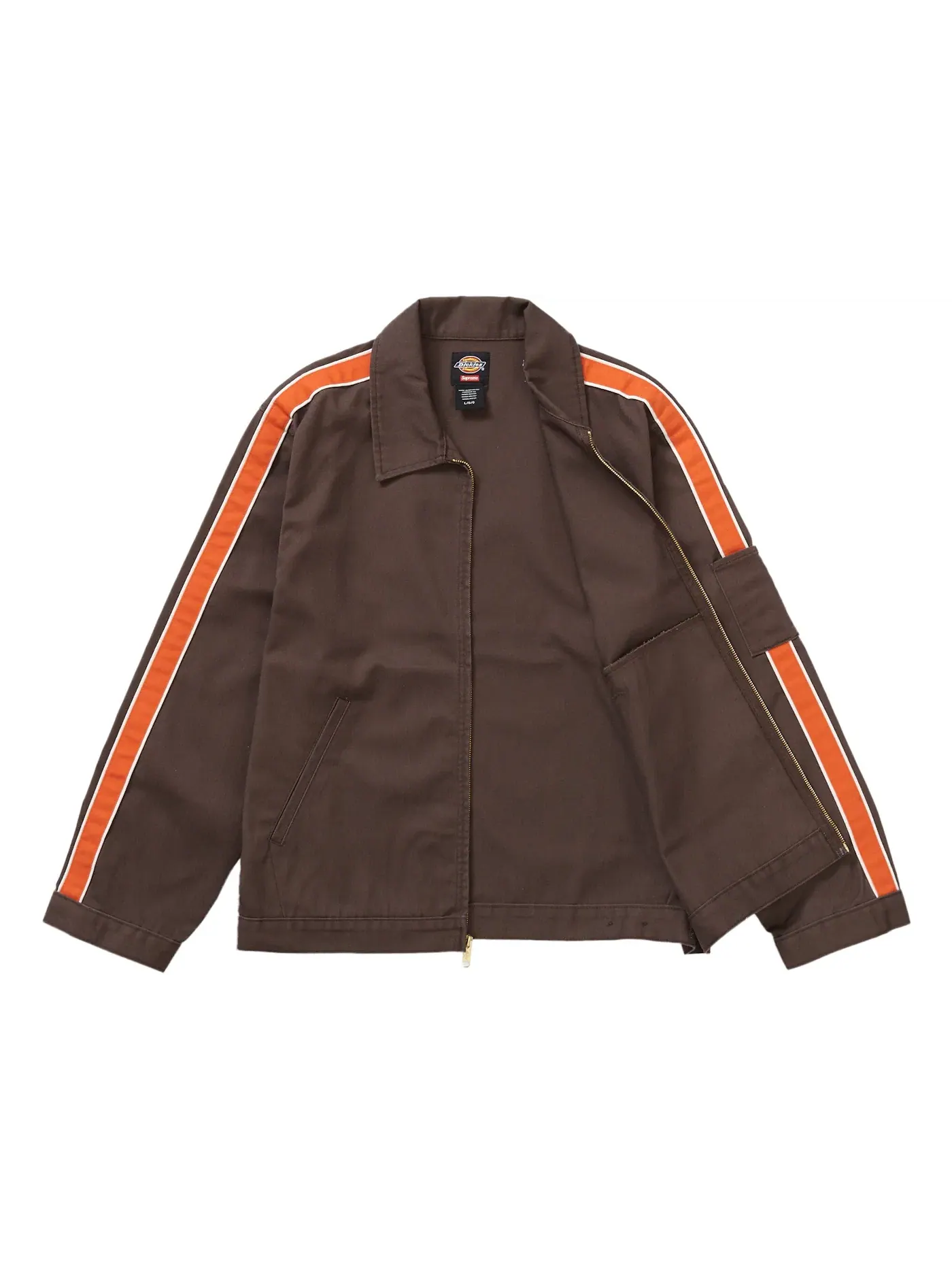 Мужская куртка-бомбер с полосками Supreme Dickies Stripe Eisenhower Jacket — изображение 2 из 3, коричневый