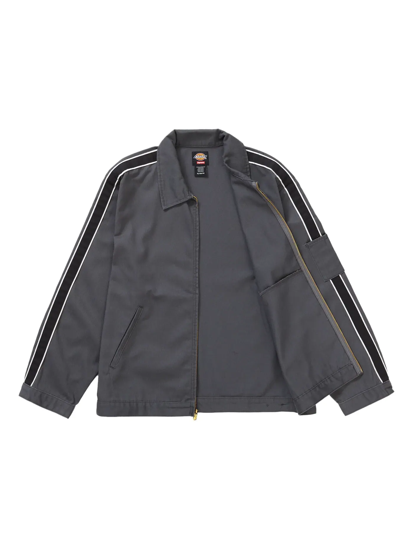 Мужская куртка-бомбер с полосками Supreme Dickies Stripe Eisenhower Jacket — изображение 2 из 3, темно-серый
