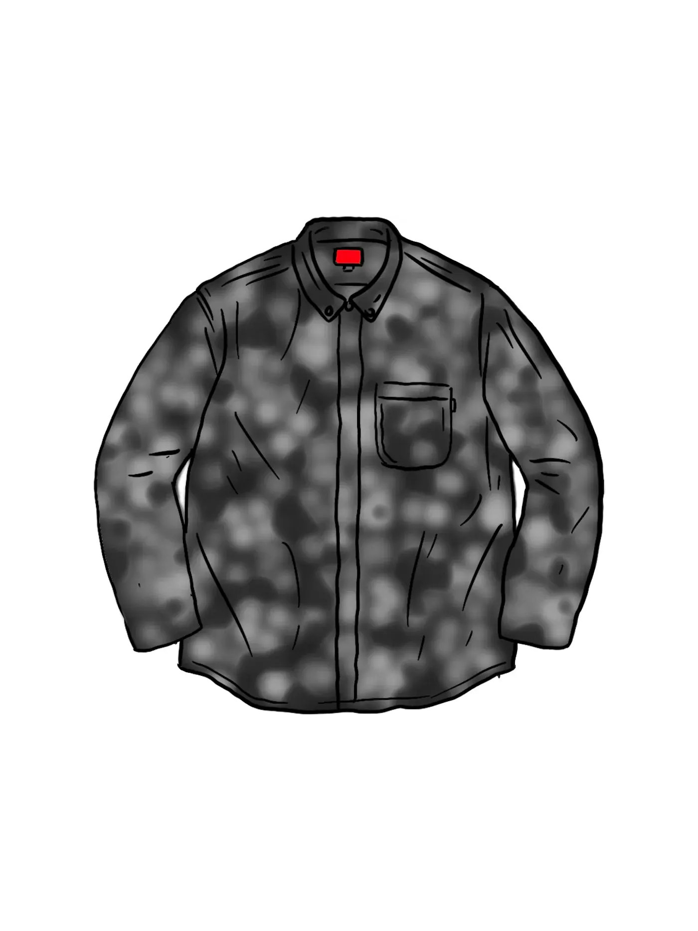 Мужская рубашка из вельвета с принтом Supreme Digi Floral Corduroy Shirt — изображение 1 из 1, черный