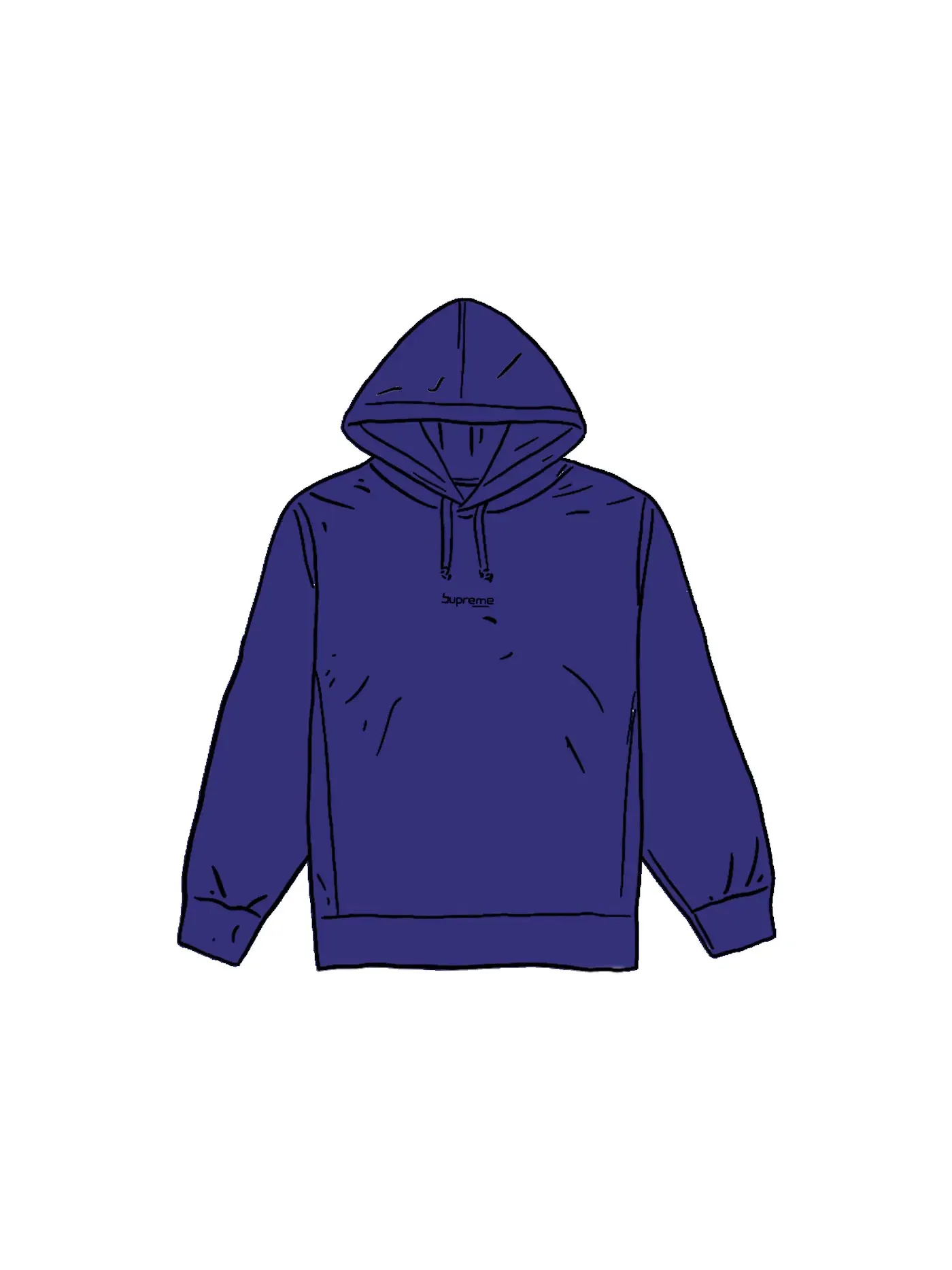 Мужской худи с вышивкой Supreme, Dark Royal — изображение 1 из 1