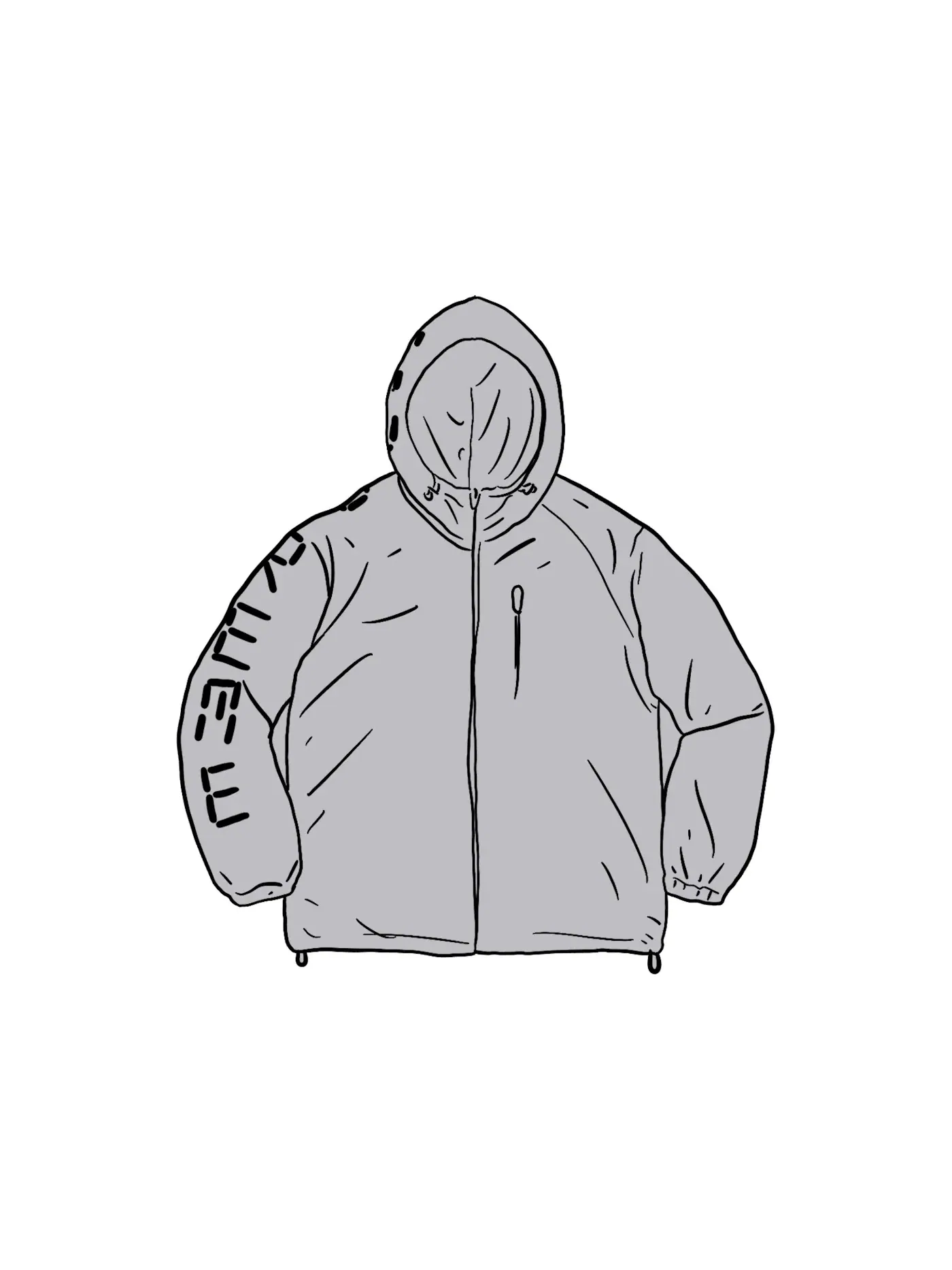 Мужская куртка-тренч Digital Logo Silver Supreme — изображение 1 из 1, серебряный
