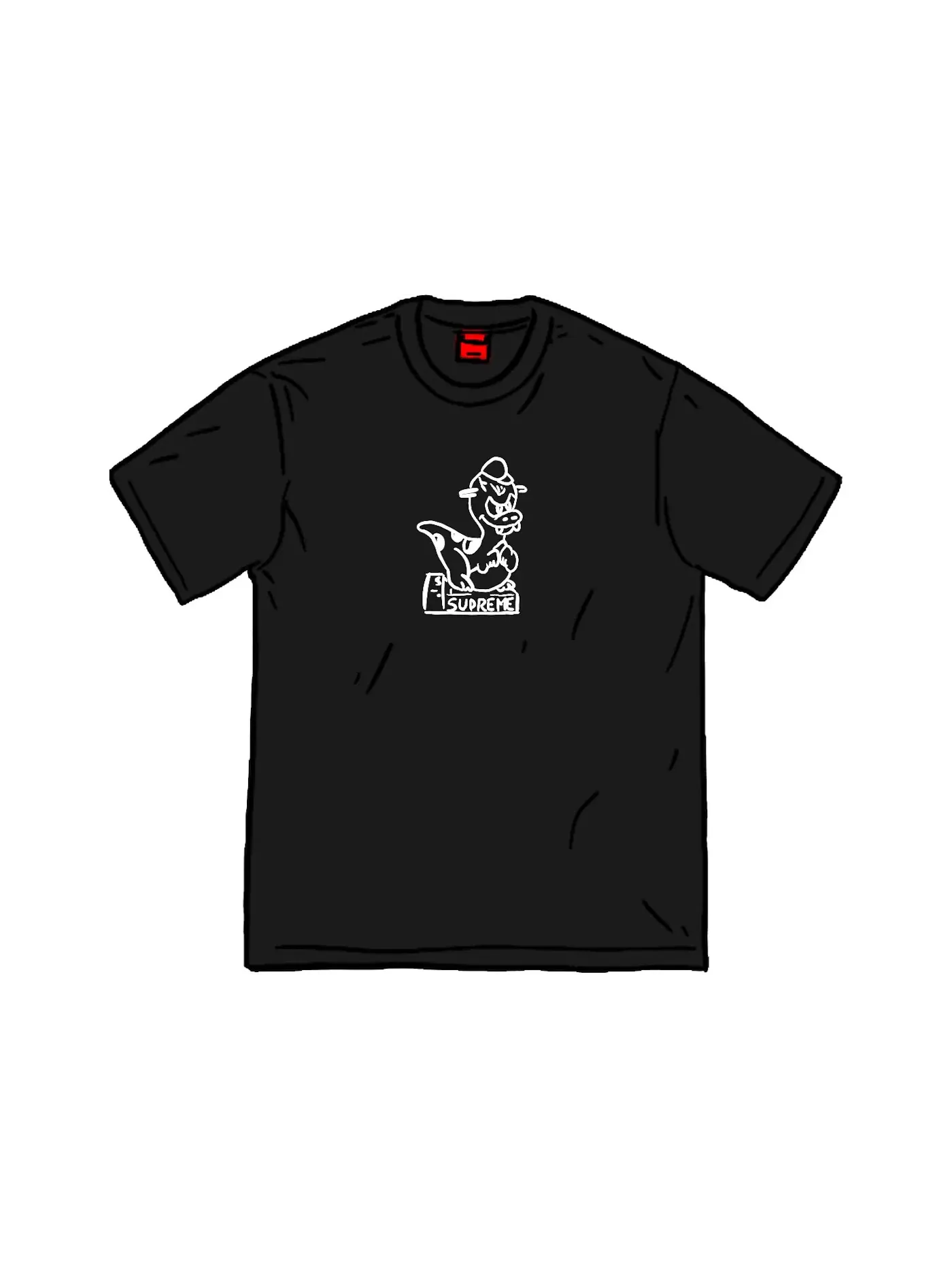 Мужская футболка с принтом Supreme Dinosaur Tee — изображение 1 из 1, черный