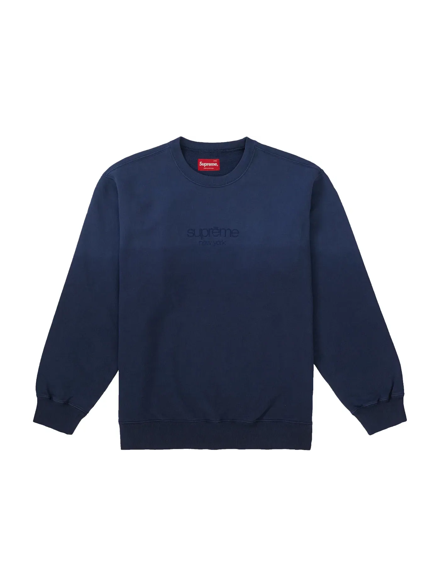 Мужской свитшот с длинным рукавом Crewneck Supreme — изображение 1 из 1, темно-синий