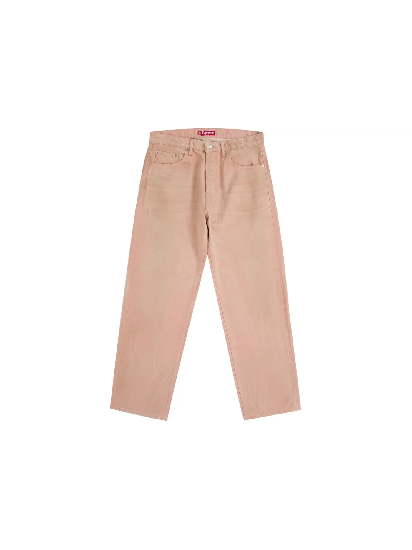 Мужские джинсы свободного кроя с потертостями Supreme Jean (FW25) — изображение 1 из 1, розовый