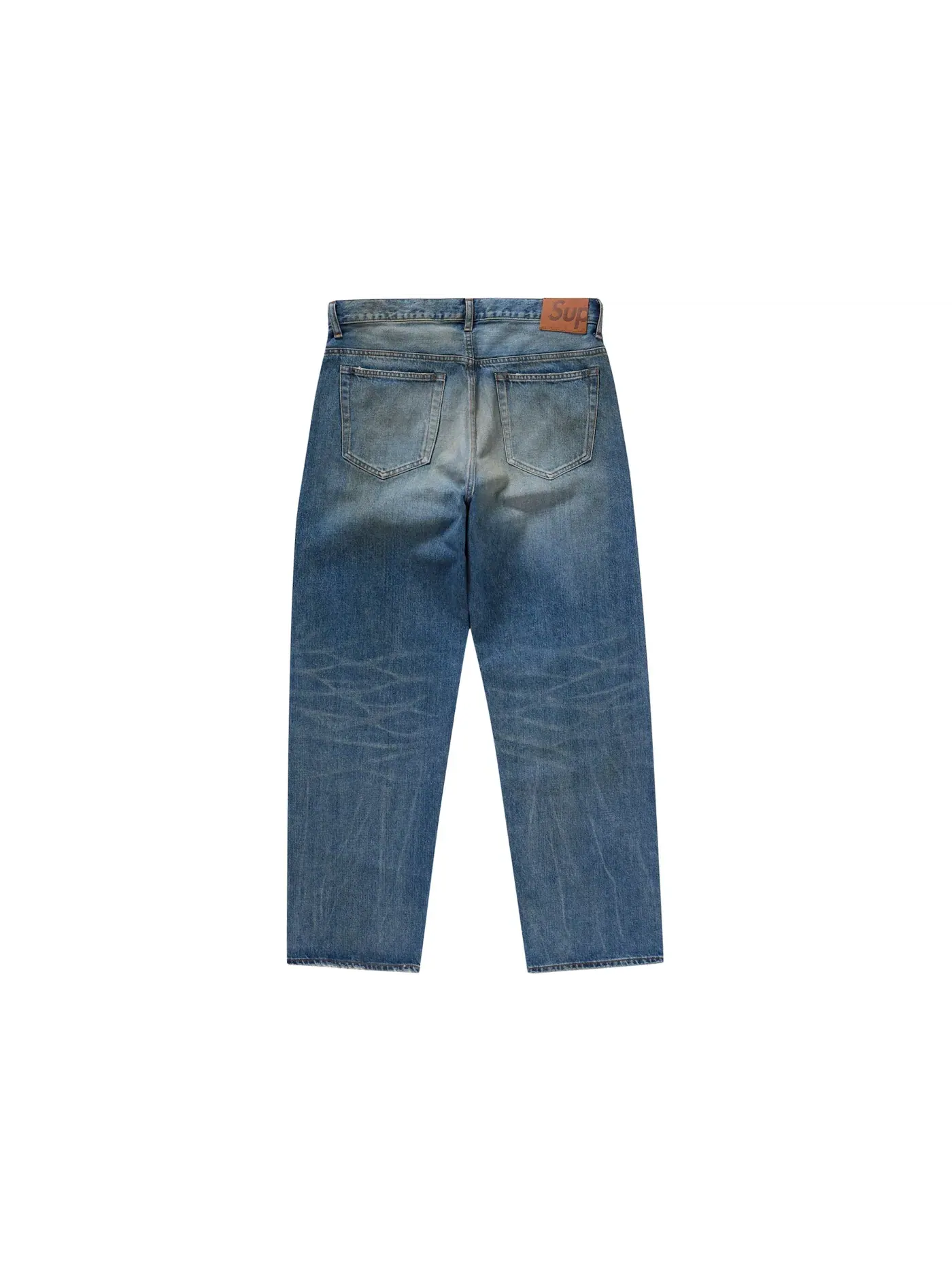 Мужские джинсы свободного кроя с потертостями Supreme Jean (FW24) — изображение 2 из 2, индиго