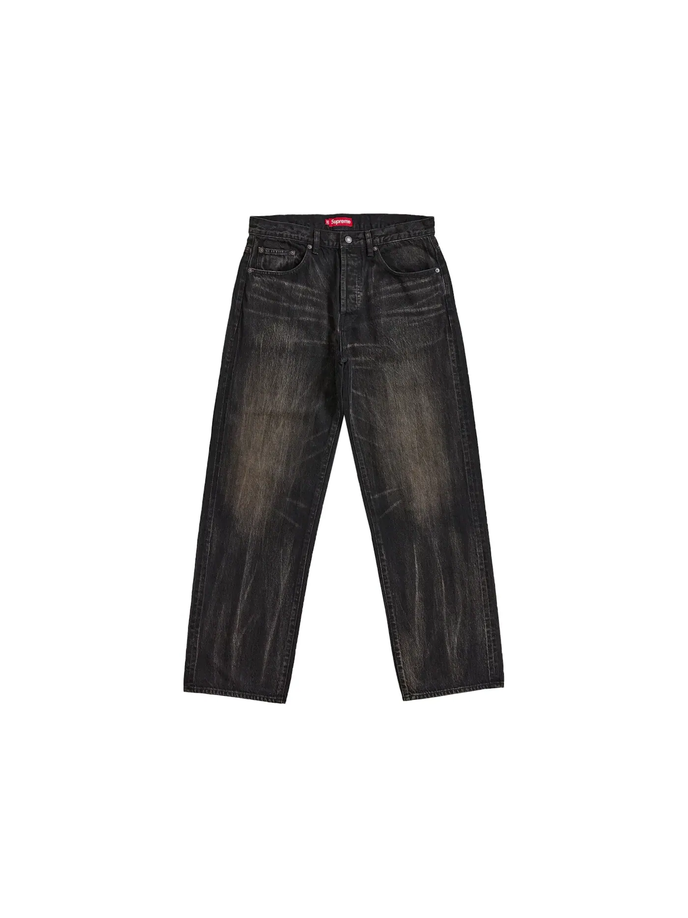 Мужские джинсы свободного кроя с потертостями Supreme Jean (SS26) — изображение 1 из 2, черный