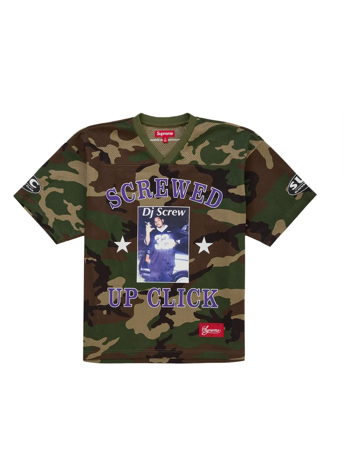 Мужская футбольная джерси с камуфляжным принтом DJ Screw Supreme, Woodland Camo — изображение 1 из 2