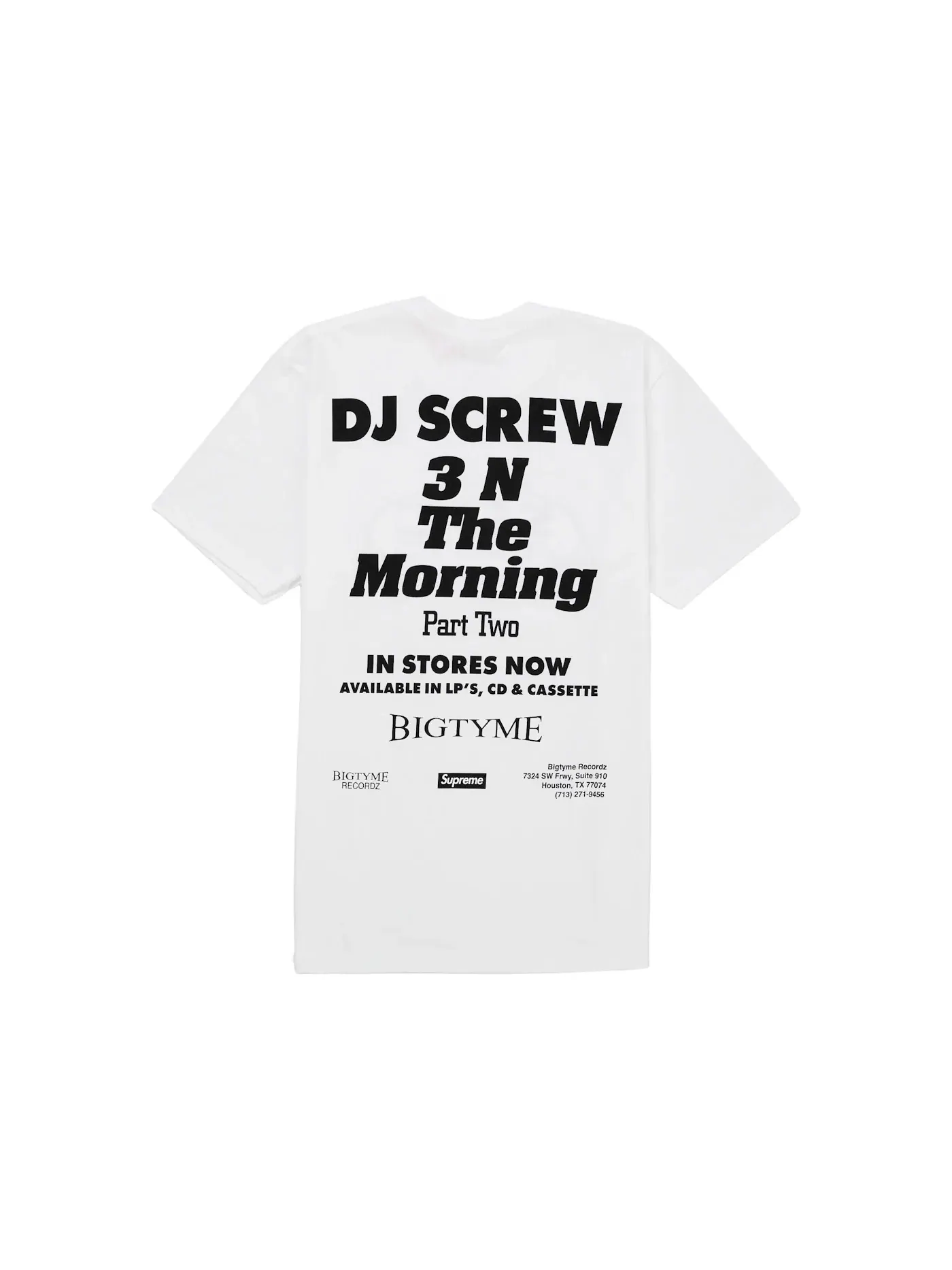 Мужская футболка с принтом Supreme DJ Screw SUC Tee — изображение 2 из 2, белый