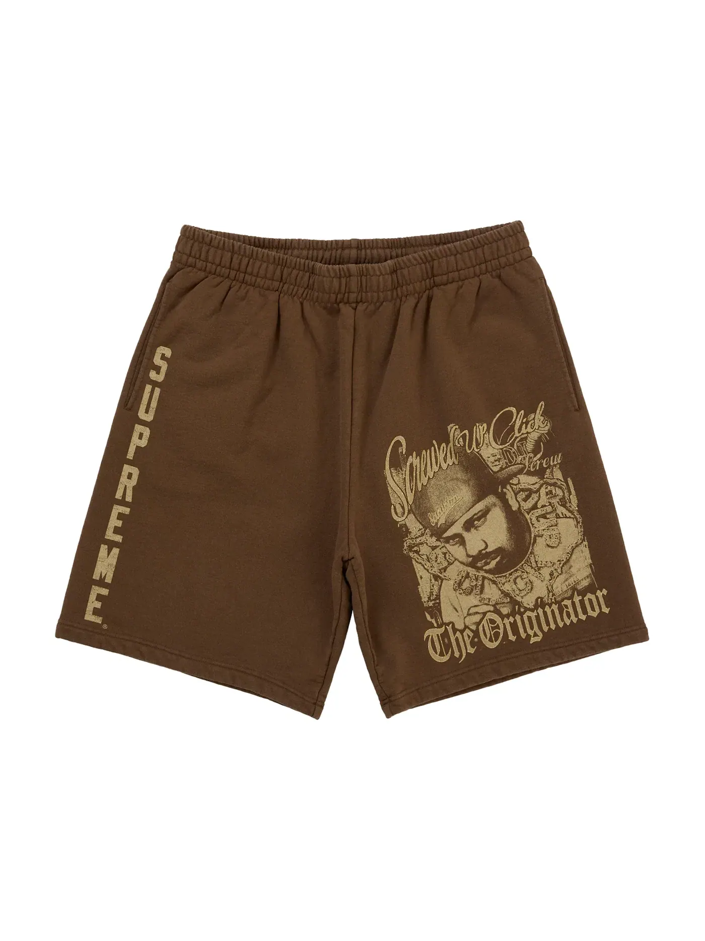 Мужские шорты с принтом Sweatshort Supreme — изображение 1 из 2, коричневый