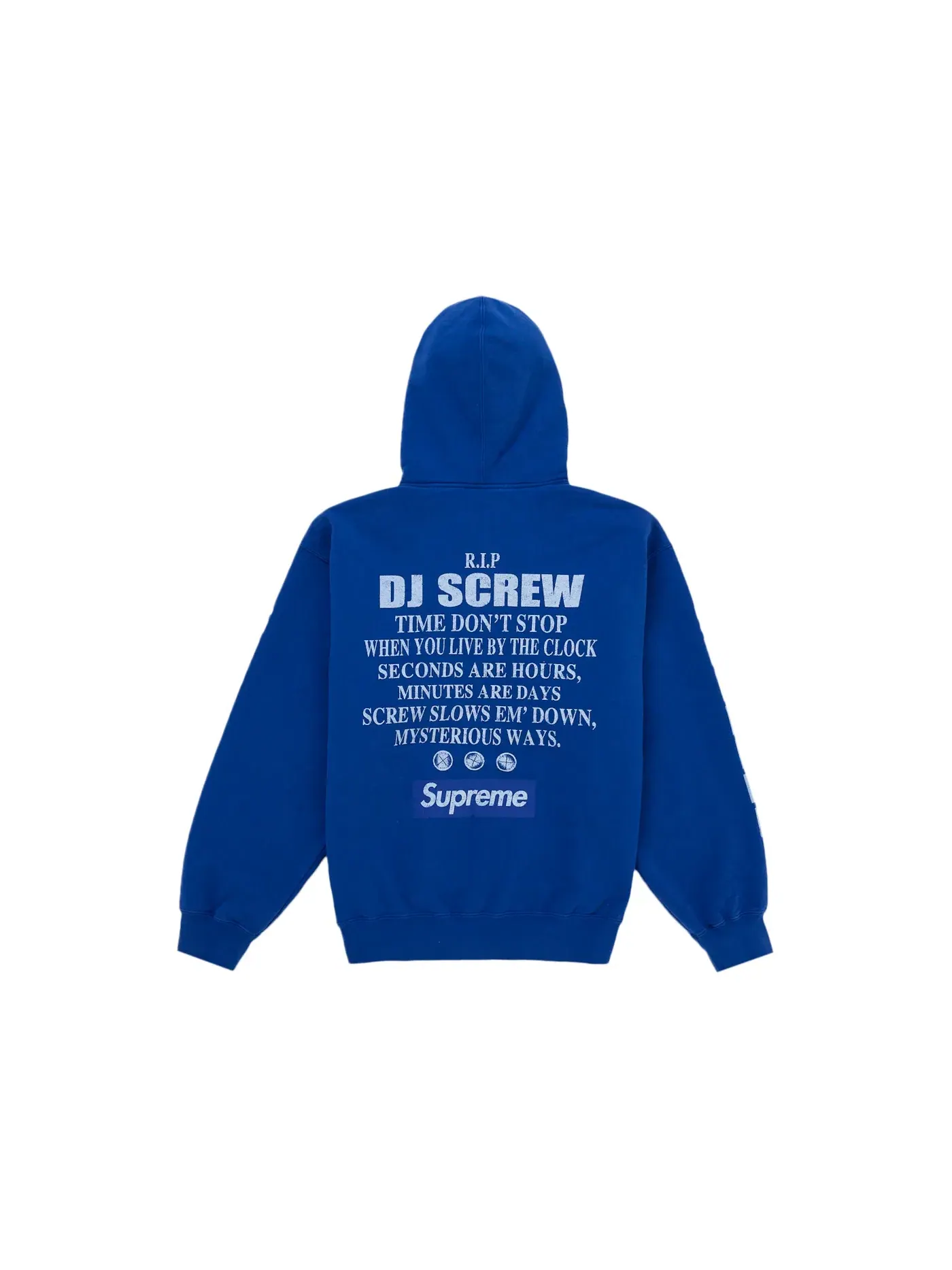 Мужская худи на молнии с принтом DJ Screw Supreme — изображение 2 из 2, синий