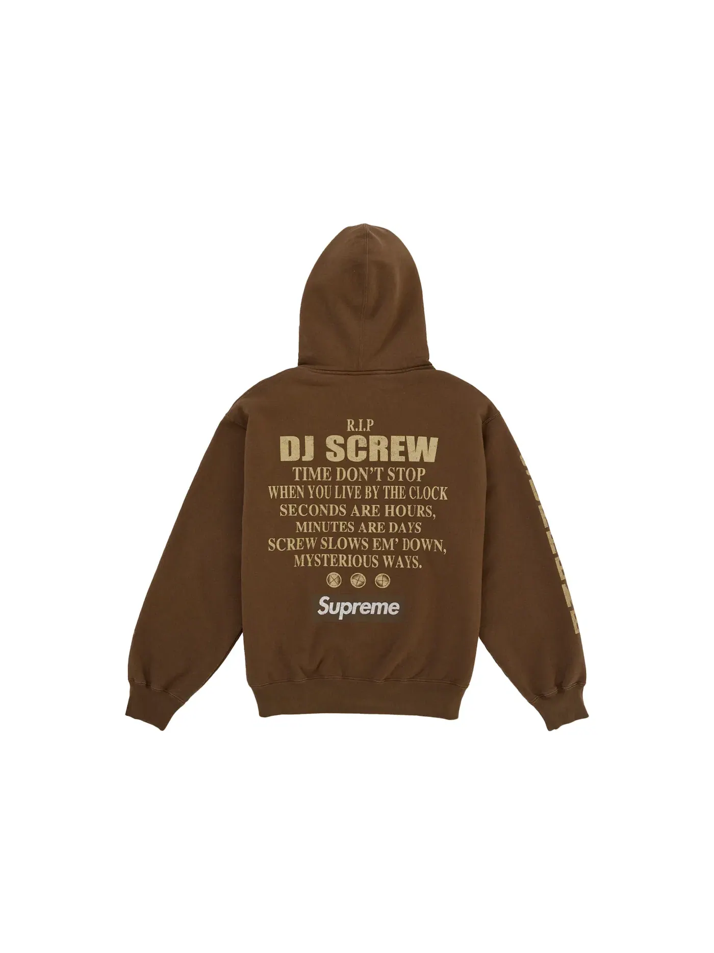 Мужская худи на молнии DJ Screw Supreme — изображение 2 из 2, коричневый