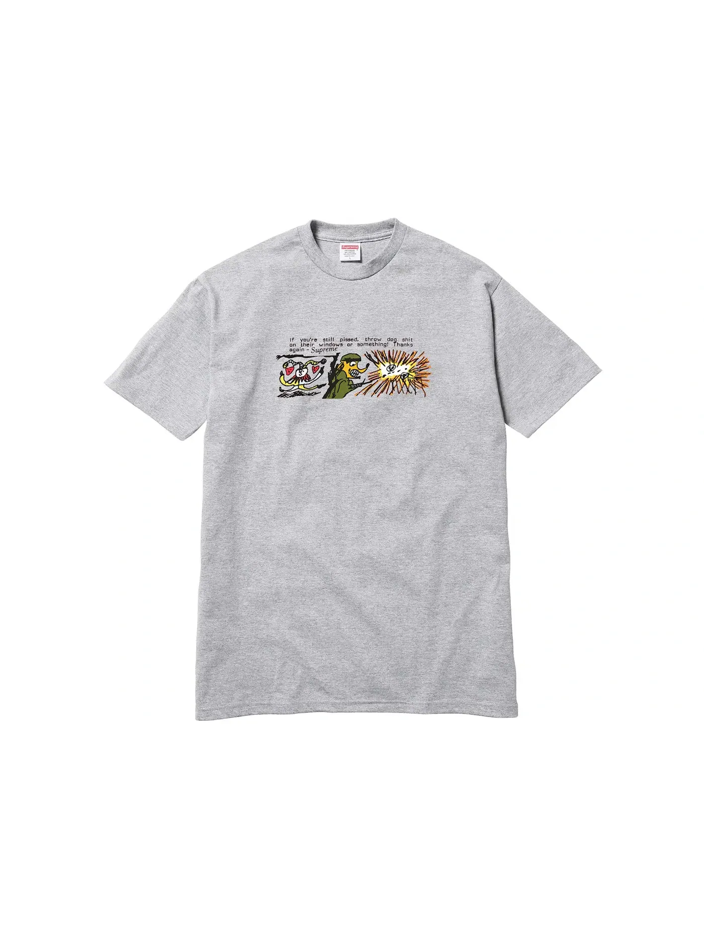 Мужская футболка с принтом Supreme Dog Shit Tee — изображение 1 из 1, серый