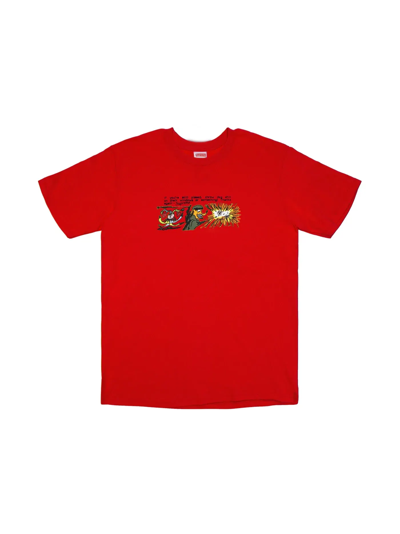 Мужская футболка с принтом Supreme Dog Shit Tee — изображение 1 из 1, красный