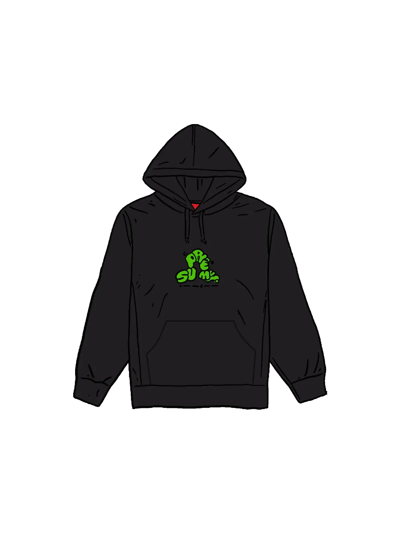 Мужской худи с вышивкой Supreme Hooded Sweatshirt — изображение 1 из 1, черный
