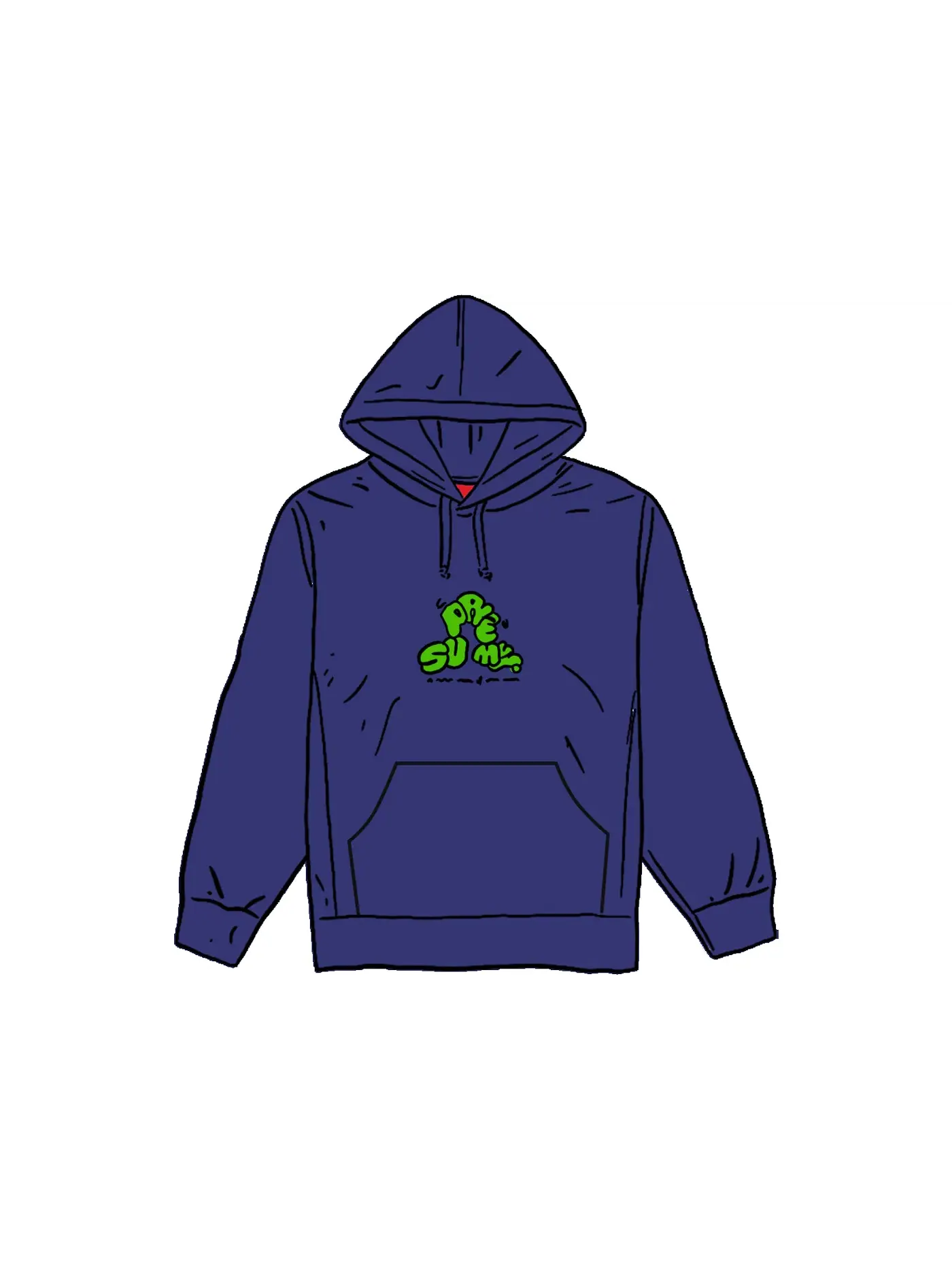 Мужская худи с капюшоном Supreme Hooded Sweatshirt — изображение 1 из 1, темно-синий