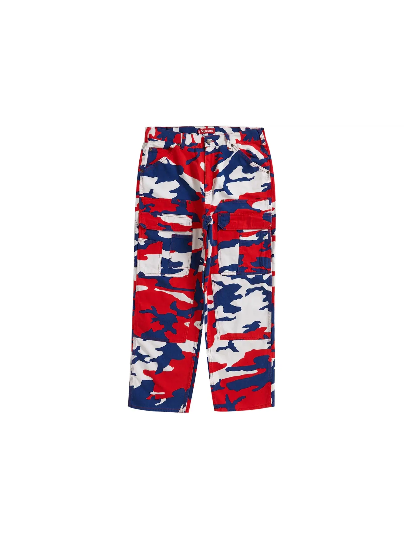Мужские брюки с принтом Supreme Double Knee Denim Utility Pant — изображение 1 из 2, красный