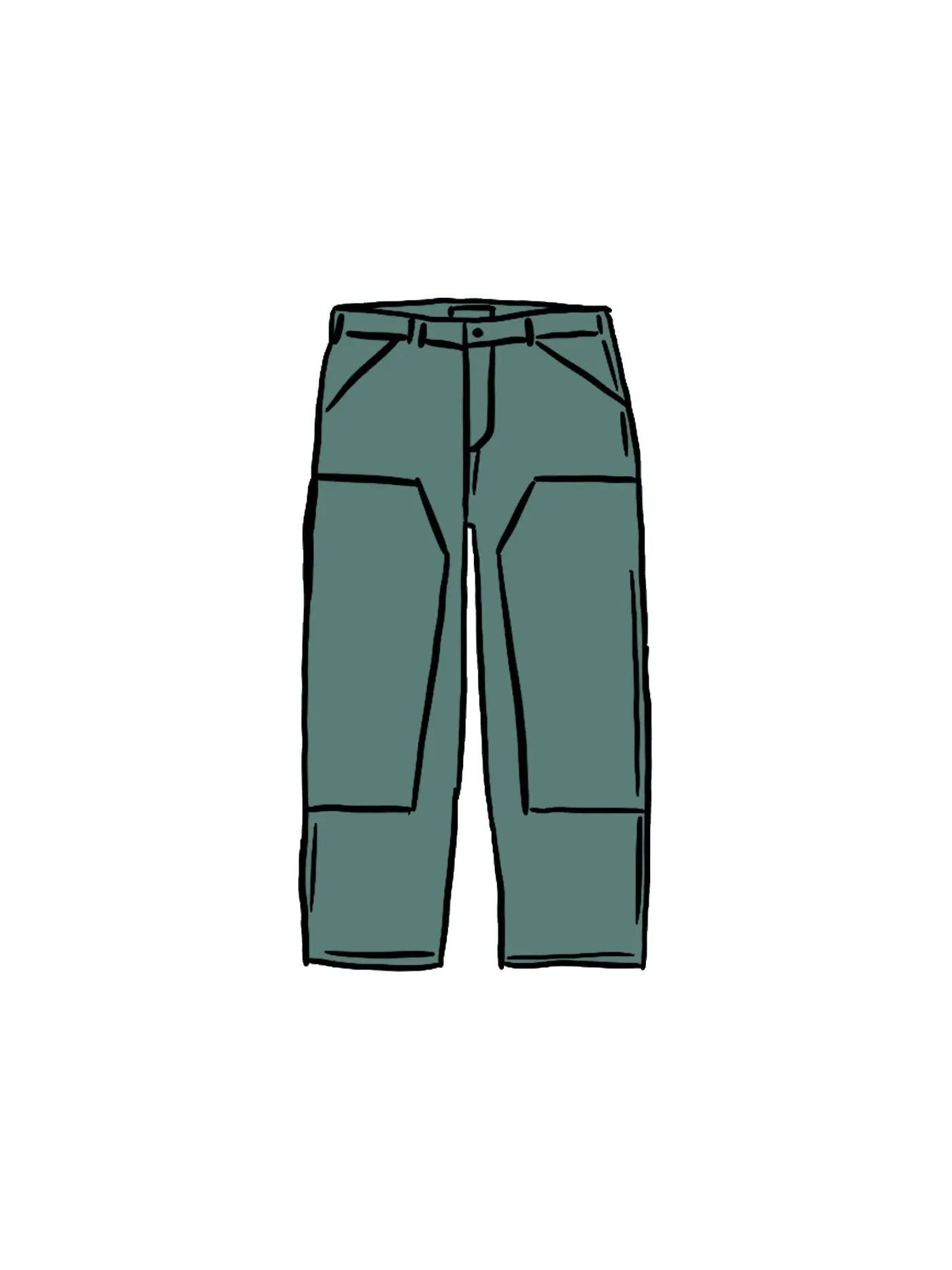 Мужские штаны с двойным коленом Painter Pant Supreme — изображение 1 из 1, зеленый