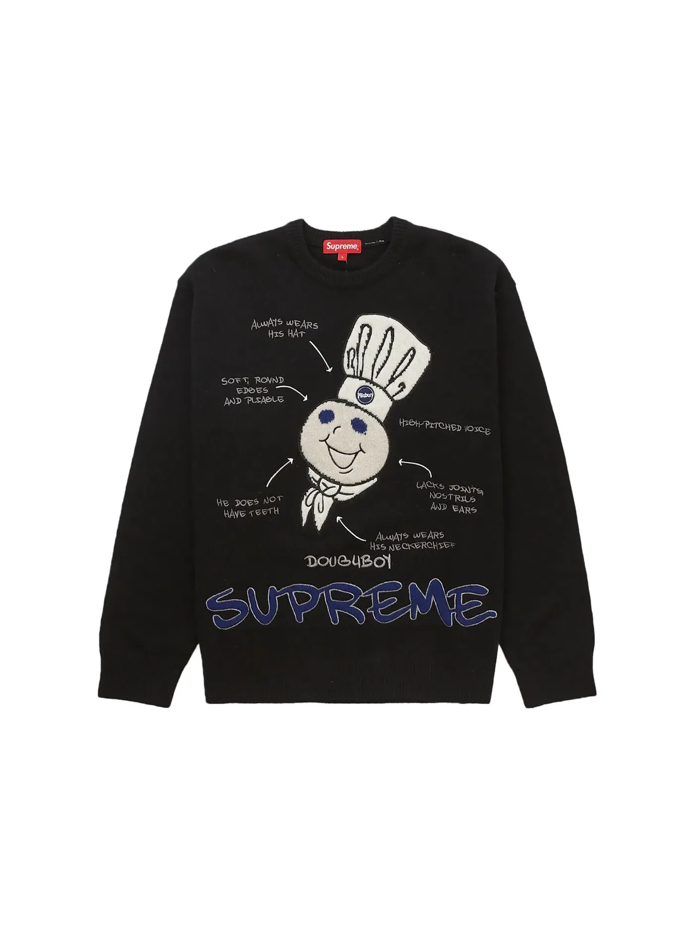 Мужской свитер с принтом Supreme Doughboy — изображение 1 из 1, черный
