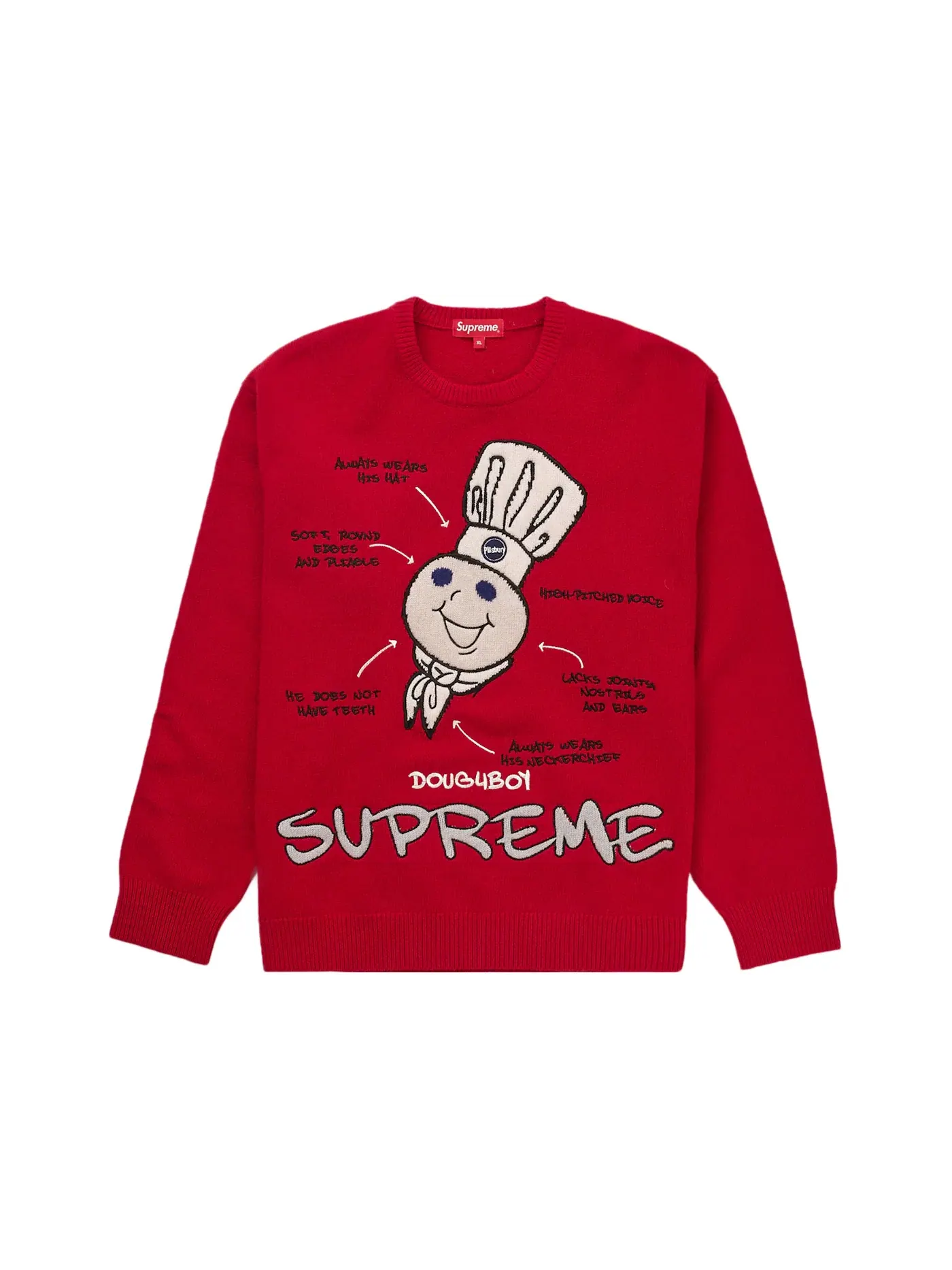 Мужской свитер с принтом Supreme Doughboy — изображение 1 из 1, красный
