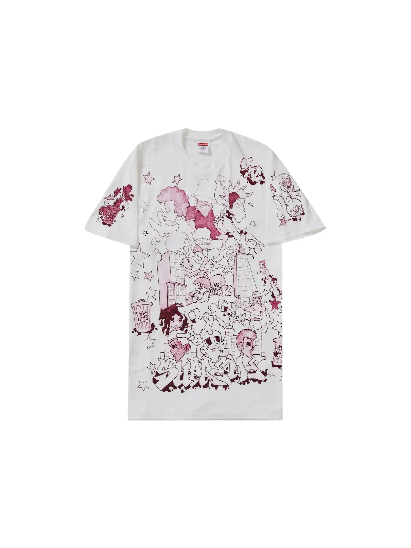Мужская футболка с принтом Supreme Downtown Tee — изображение 1 из 2, белый