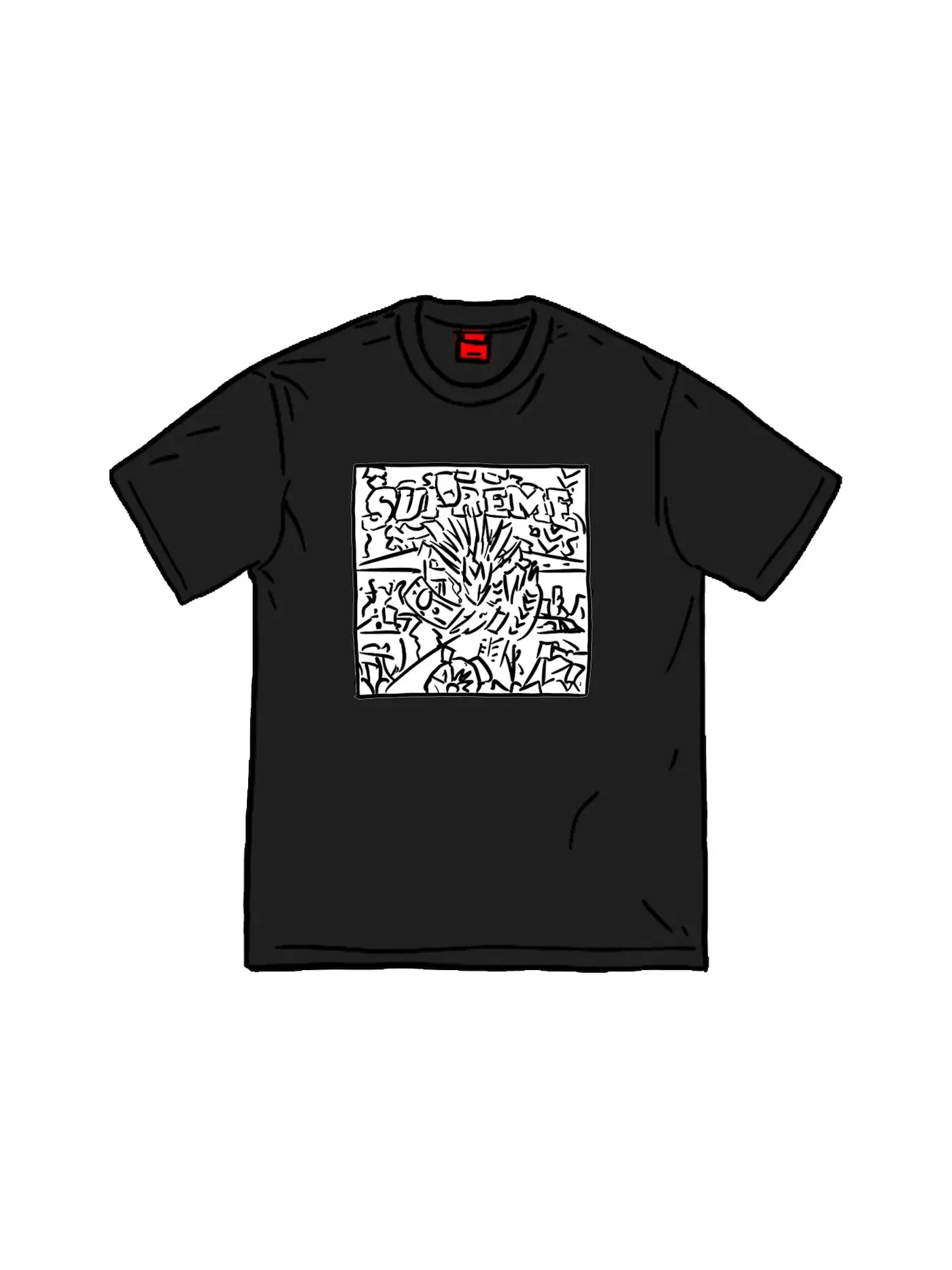 Мужская футболка с принтом Supreme Tee — изображение 1 из 1, черный
