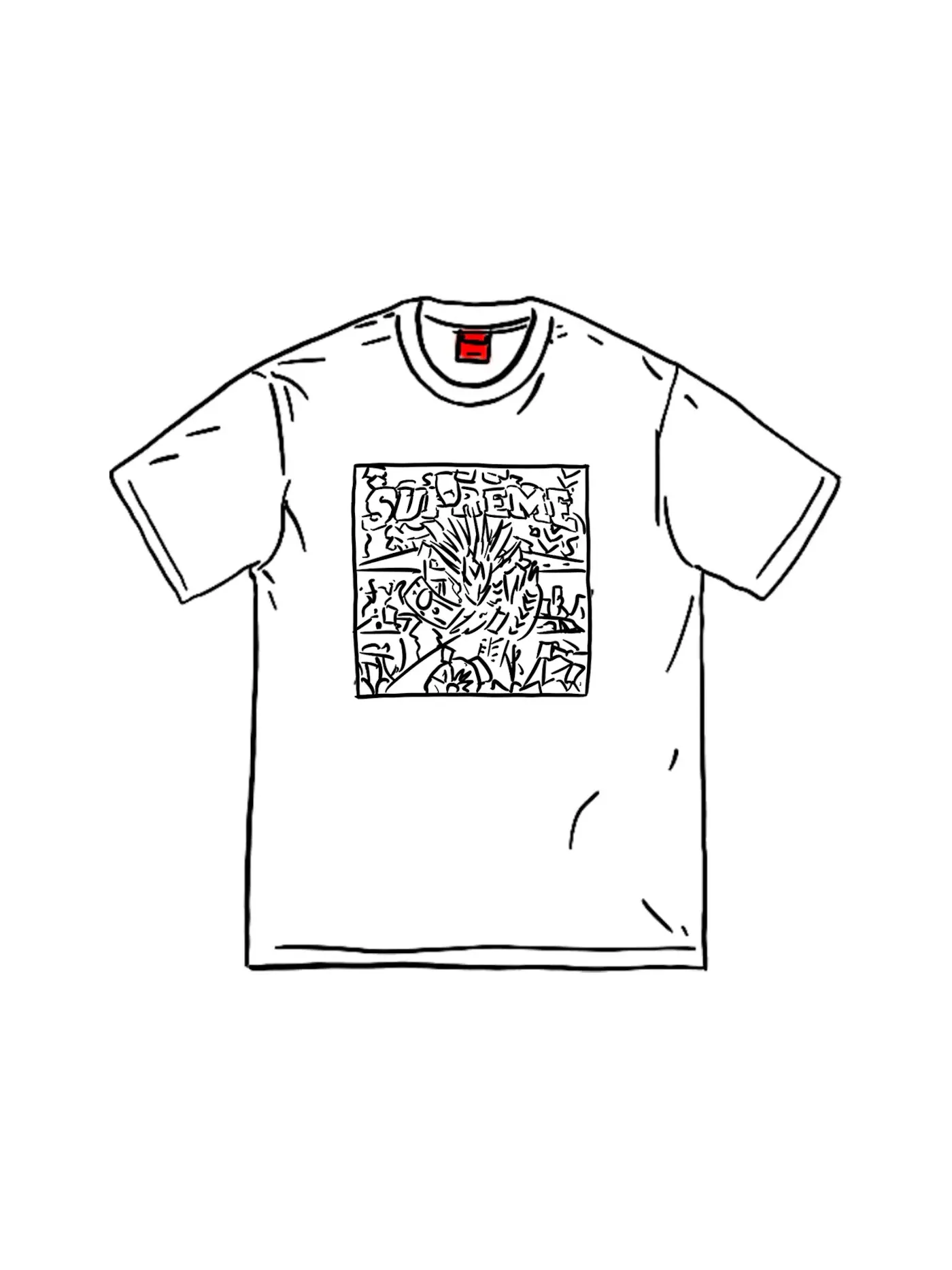 Мужская футболка с принтом Dragon Tee Supreme — изображение 1 из 1, белый