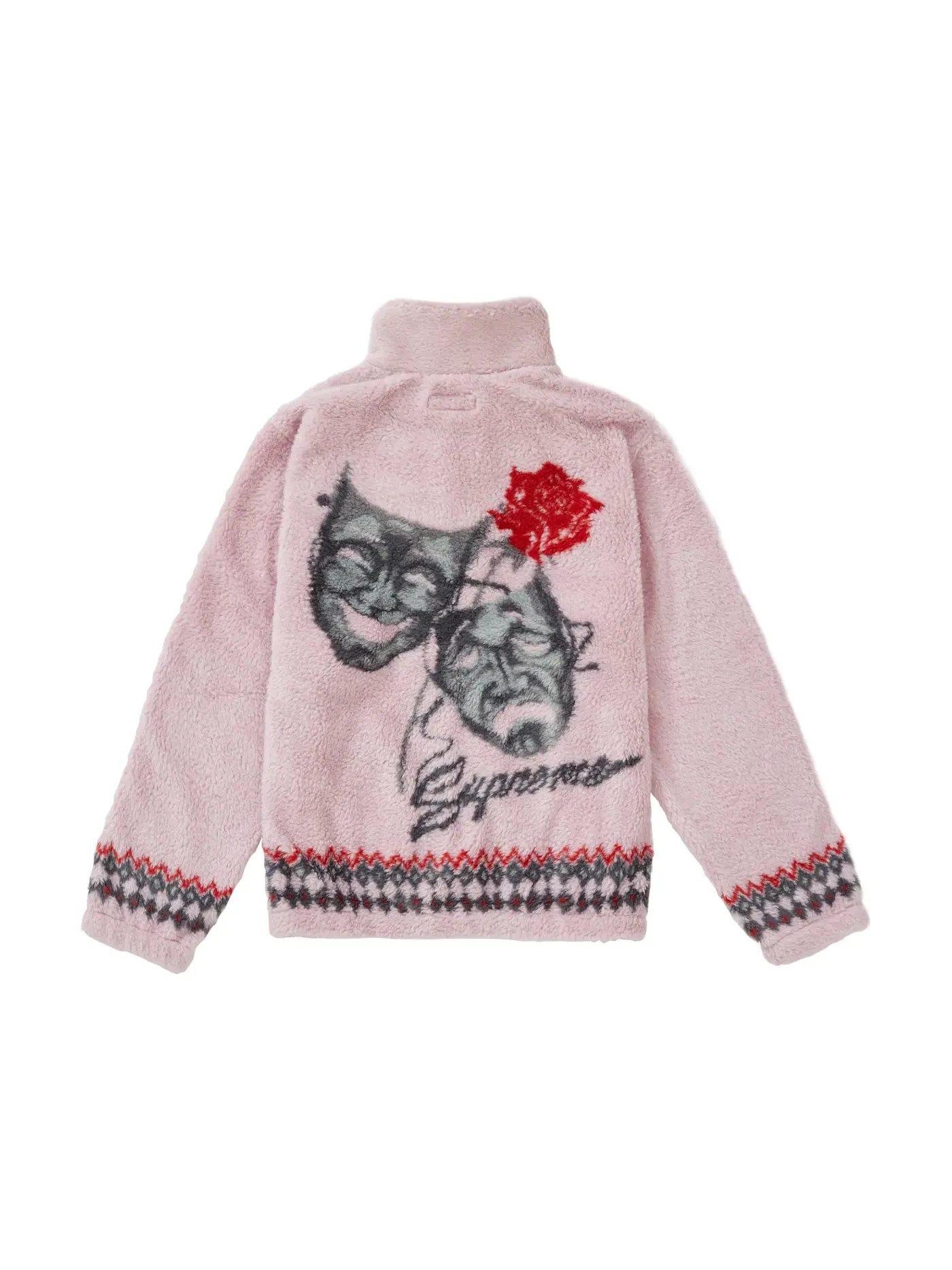 Мужская флисовая куртка с принтом Fleece Jacket Supreme — изображение 2 из 2, розовый