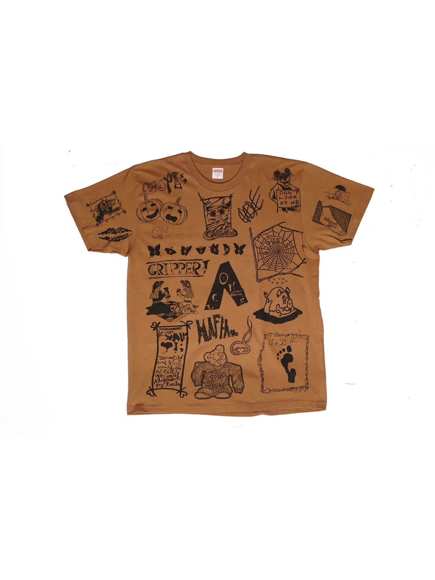 Мужская футболка с принтом Supreme Tee — изображение 1 из 1, коричневый