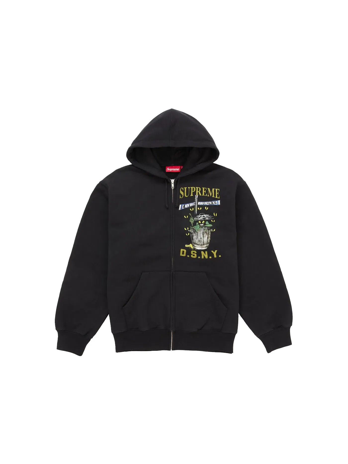 Мужская худи на молнии с капюшоном DSNY Supreme — изображение 1 из 2, черный