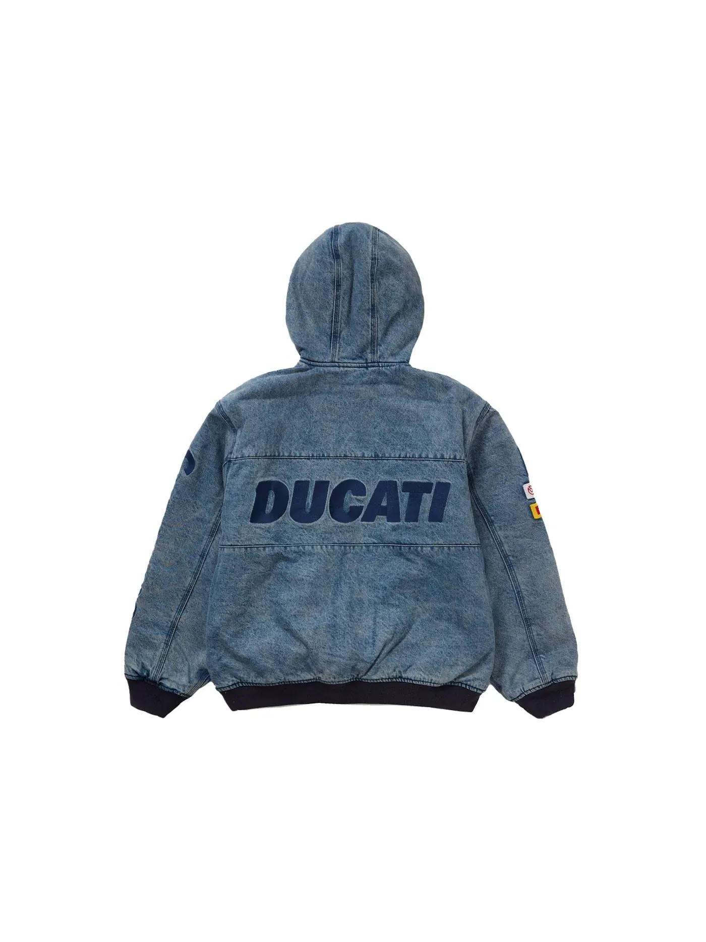 Мужская куртка-худи с принтом Supreme Ducati Hooded Racing Jacket — изображение 3 из 3, джинсовый синий