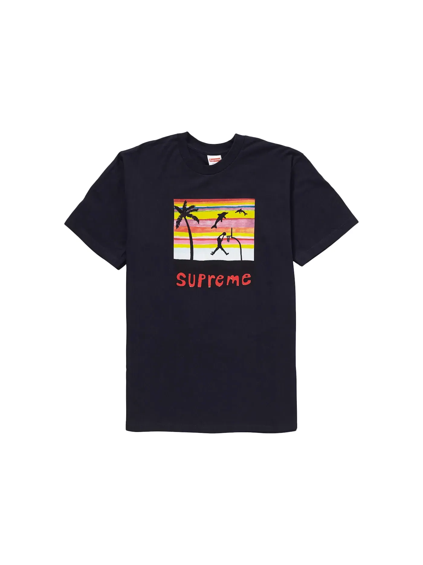 Мужская футболка с принтом Supreme Tee — изображение 1 из 1, темно-синий