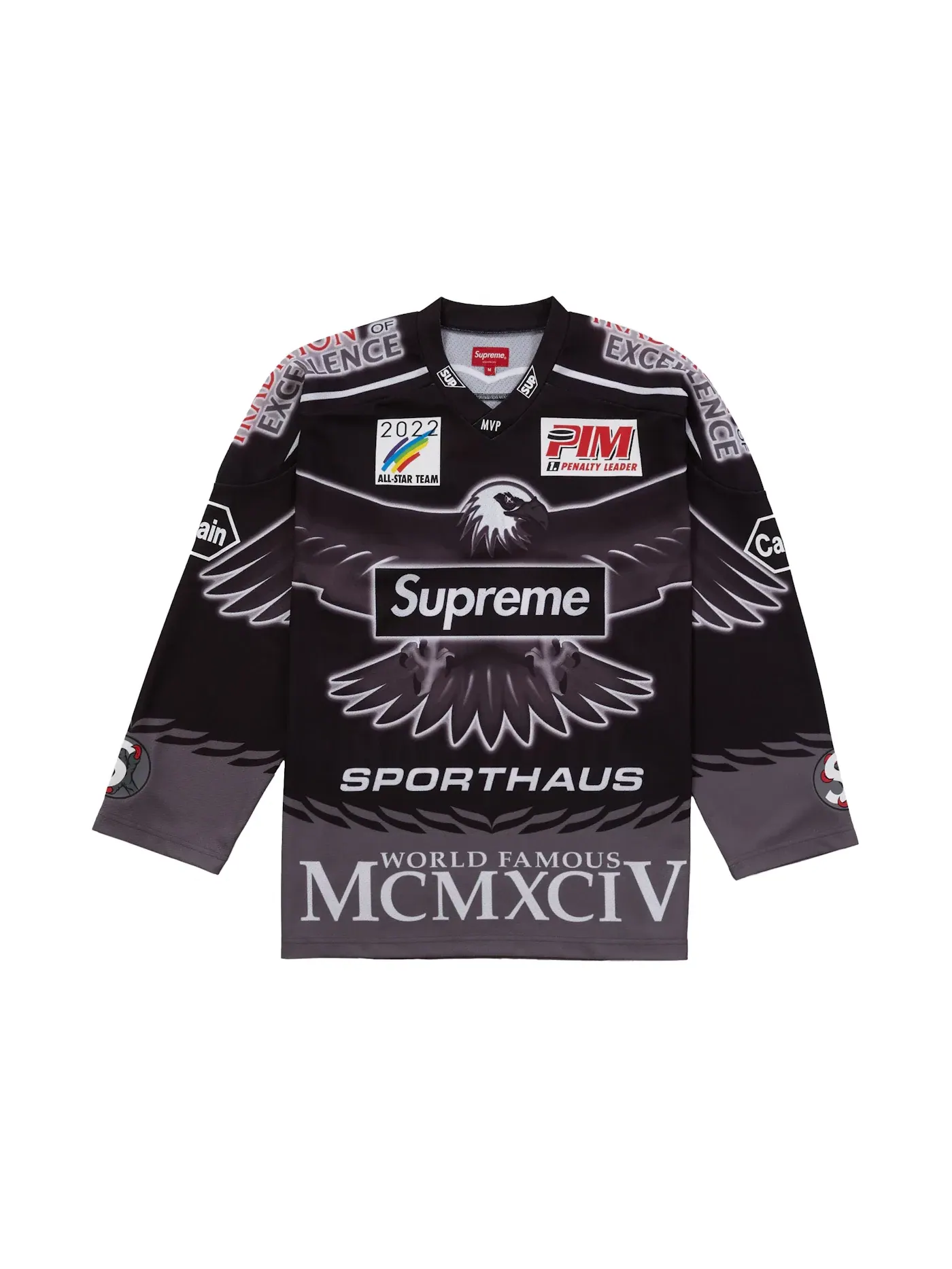 Мужская джерси с принтом Supreme Eagle Moto Jersey — изображение 1 из 2, черный