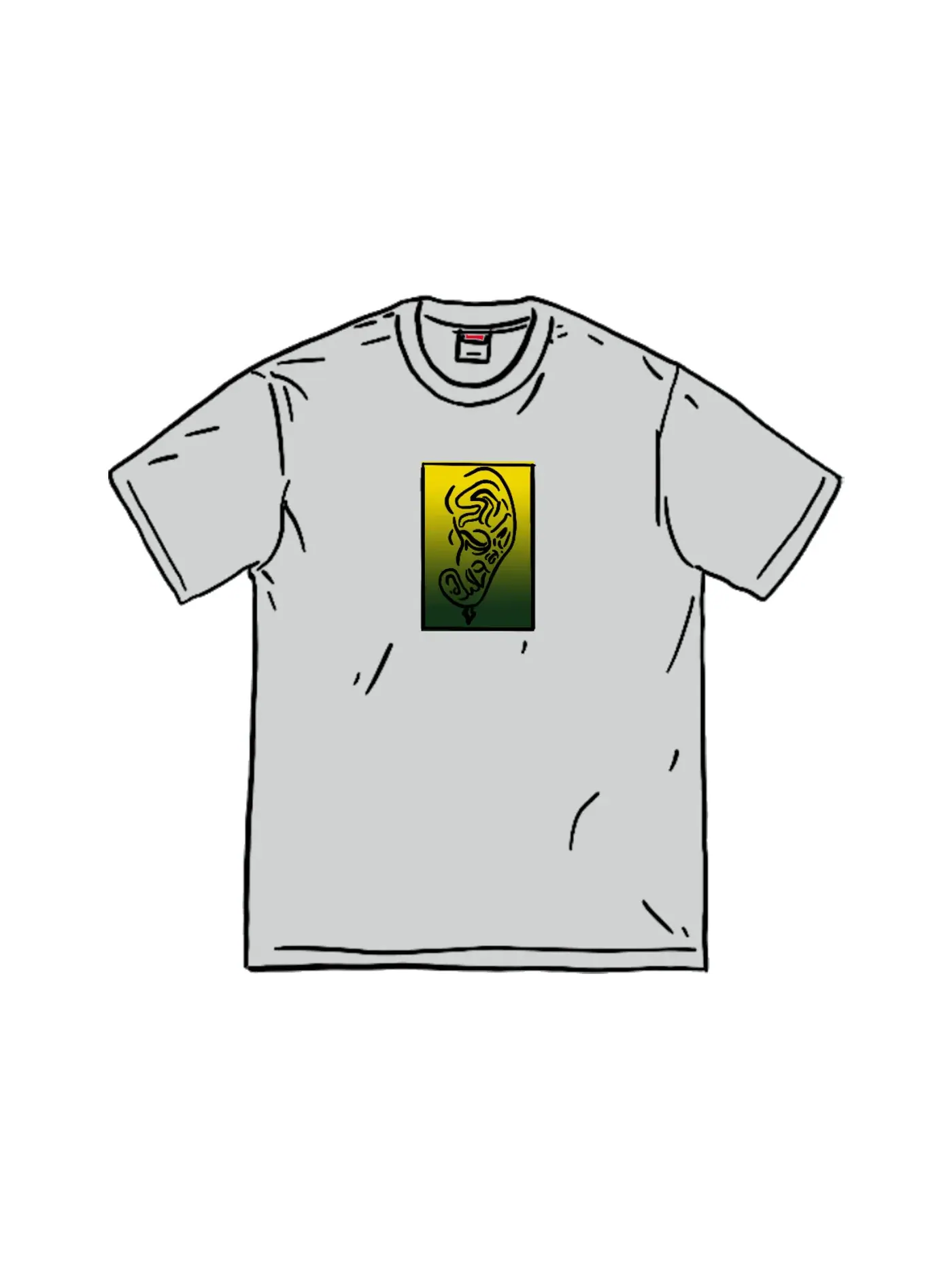 Мужская футболка с принтом Supreme Tee — изображение 1 из 1, серый