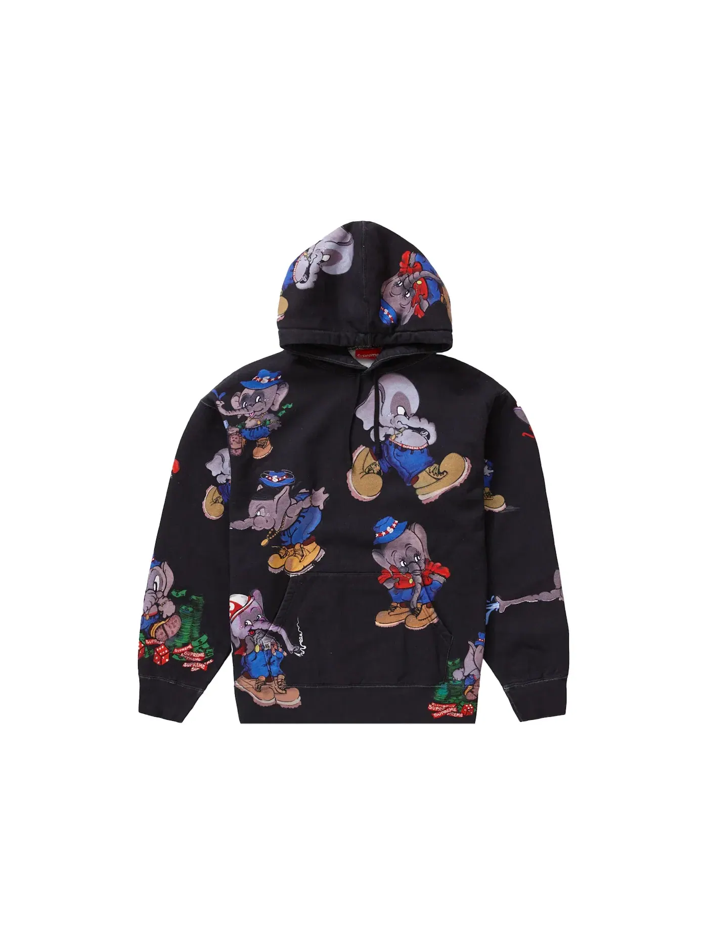 Мужская худи с принтом Supreme Sweatshirt — изображение 1 из 2, черный