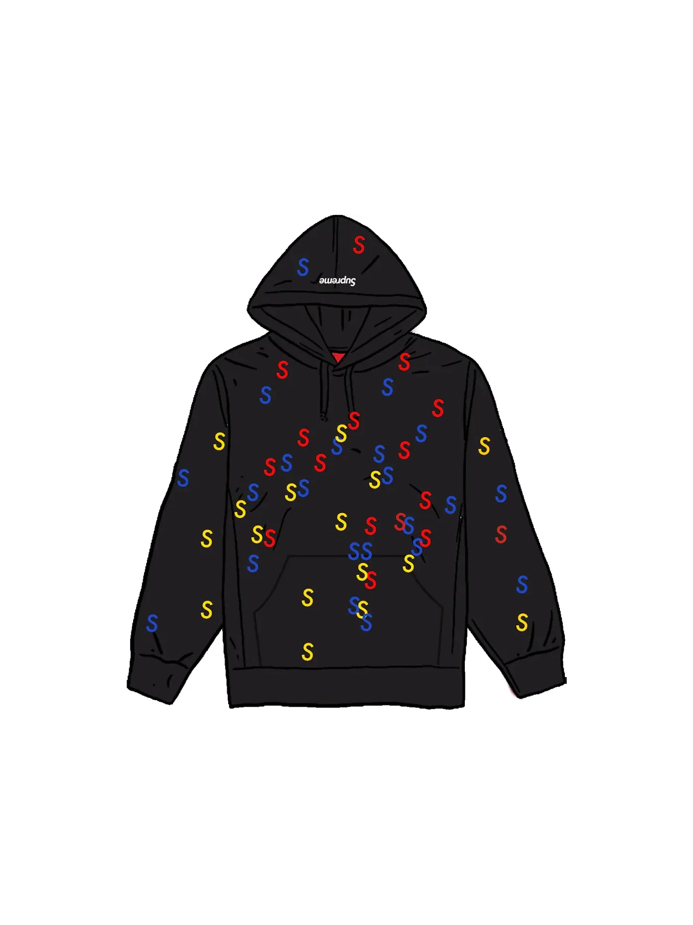 Мужская худи с вышивкой Supreme Sweatshirt — изображение 1 из 1, черный