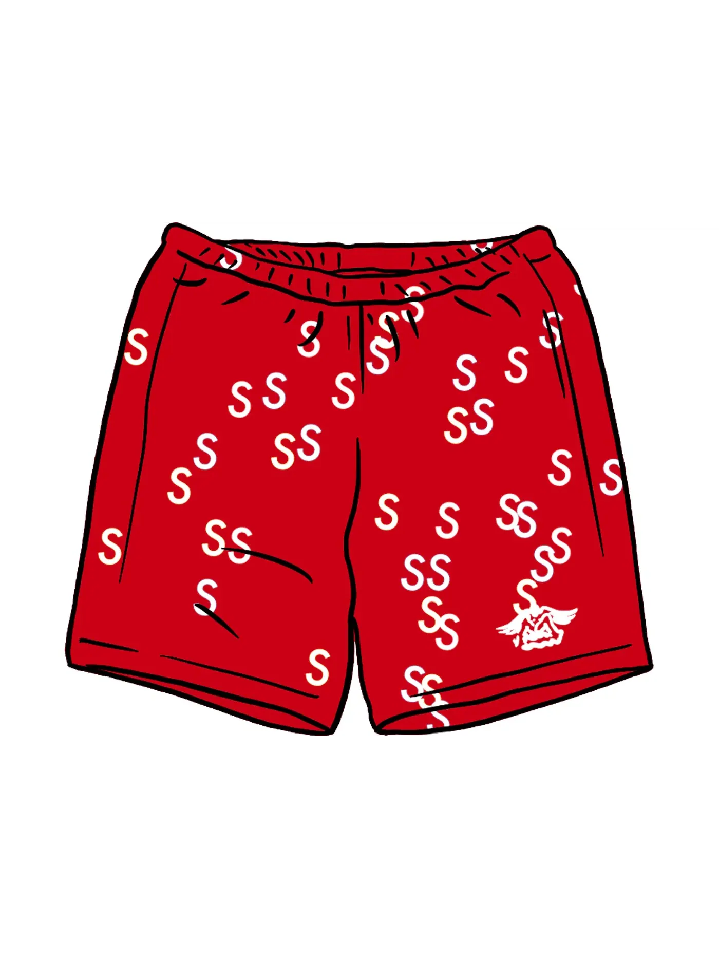 Мужские шорты с вышивкой Supreme Red — изображение 1 из 1
