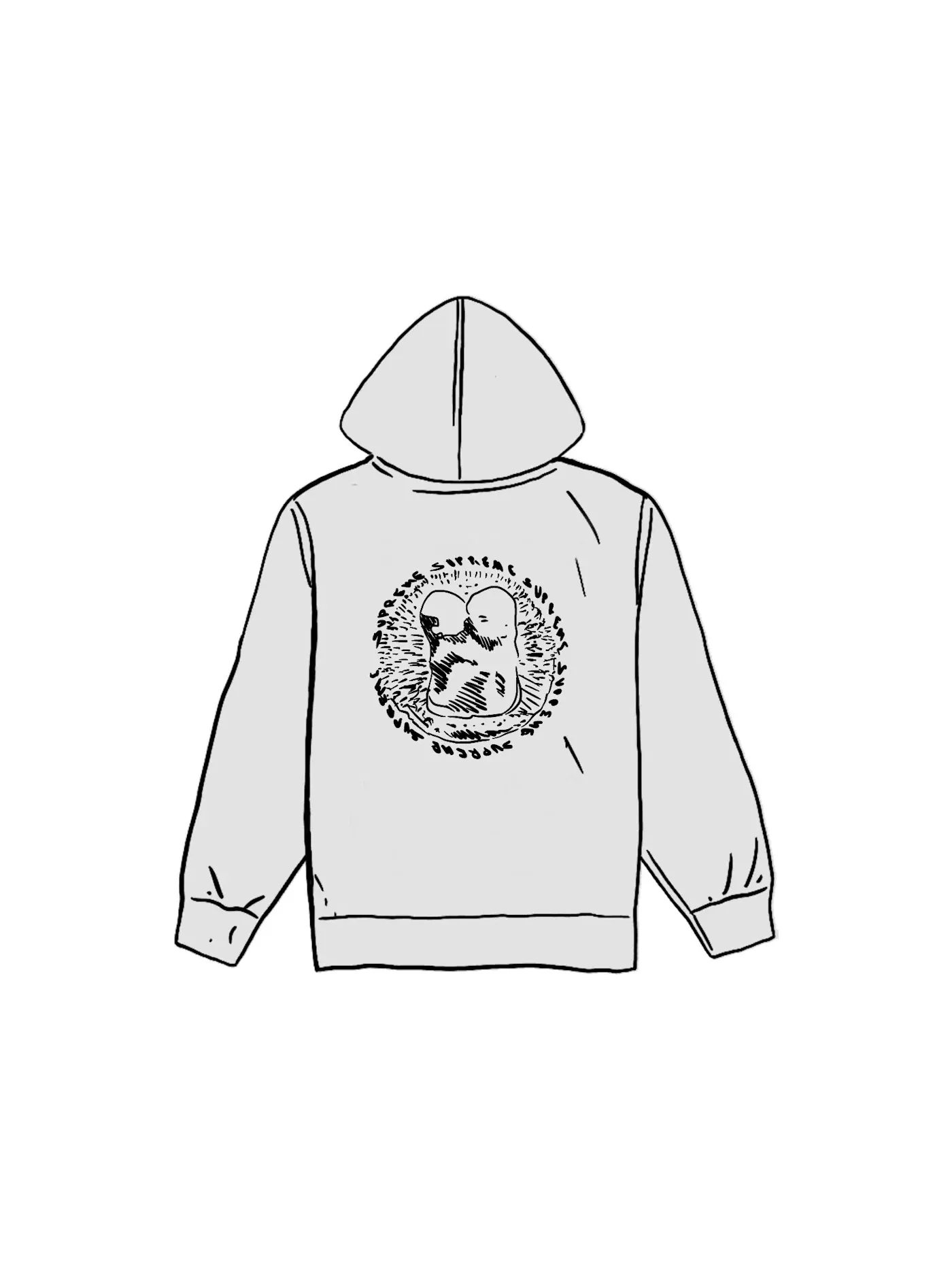 Мужской худи с капюшоном Supreme Hooded Sweatshirt — изображение 1 из 1, серый