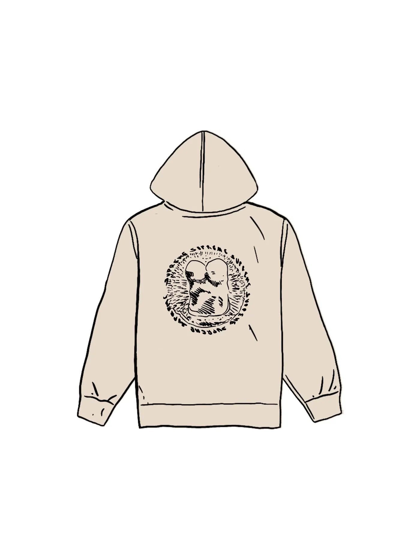 Мужской худи с капюшоном Supreme Hooded Sweatshirt — изображение 1 из 1, прозрачный