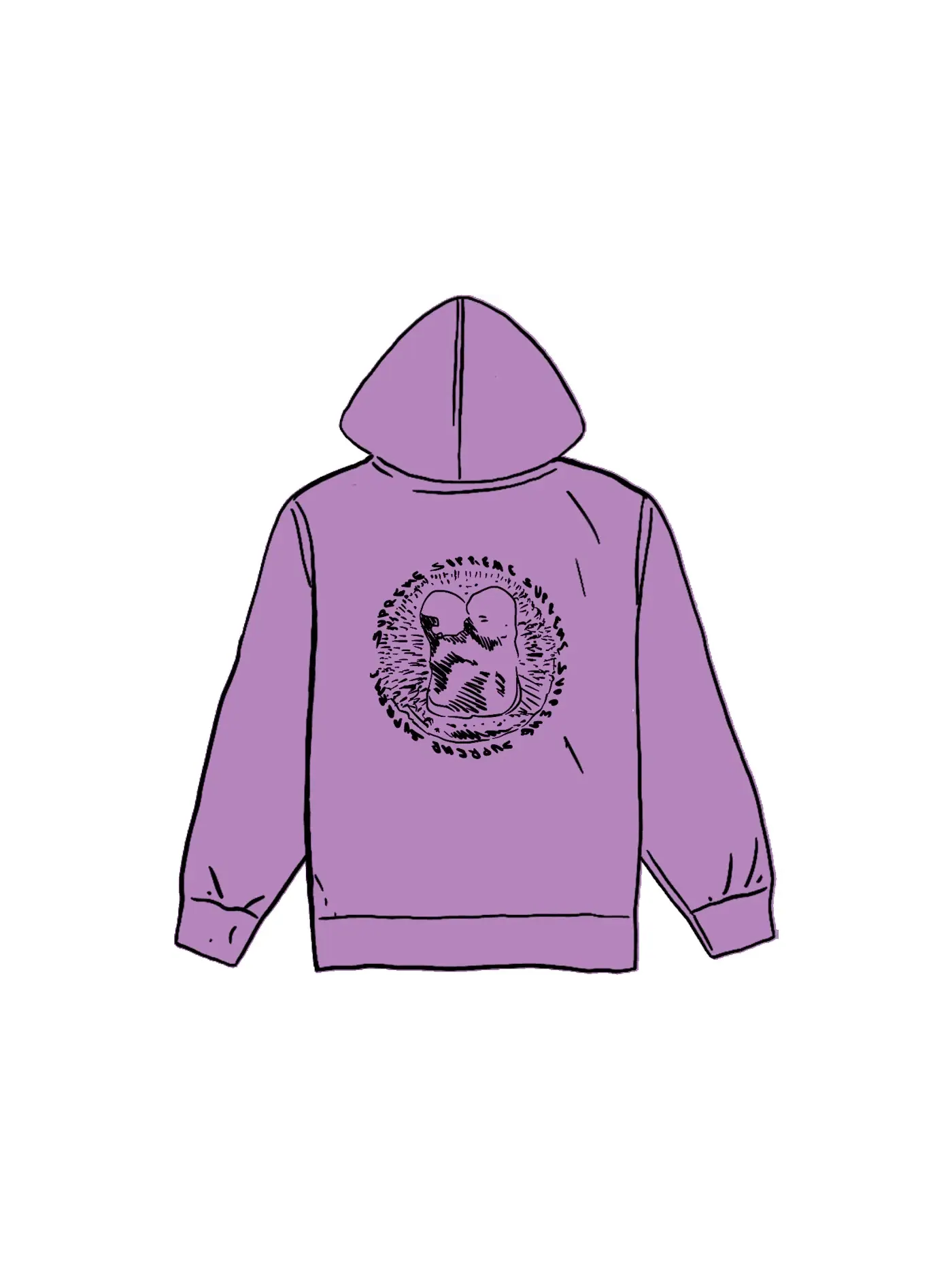 Мужской худи с капюшоном Supreme Hooded Sweatshirt — изображение 1 из 1, фиолетовый
