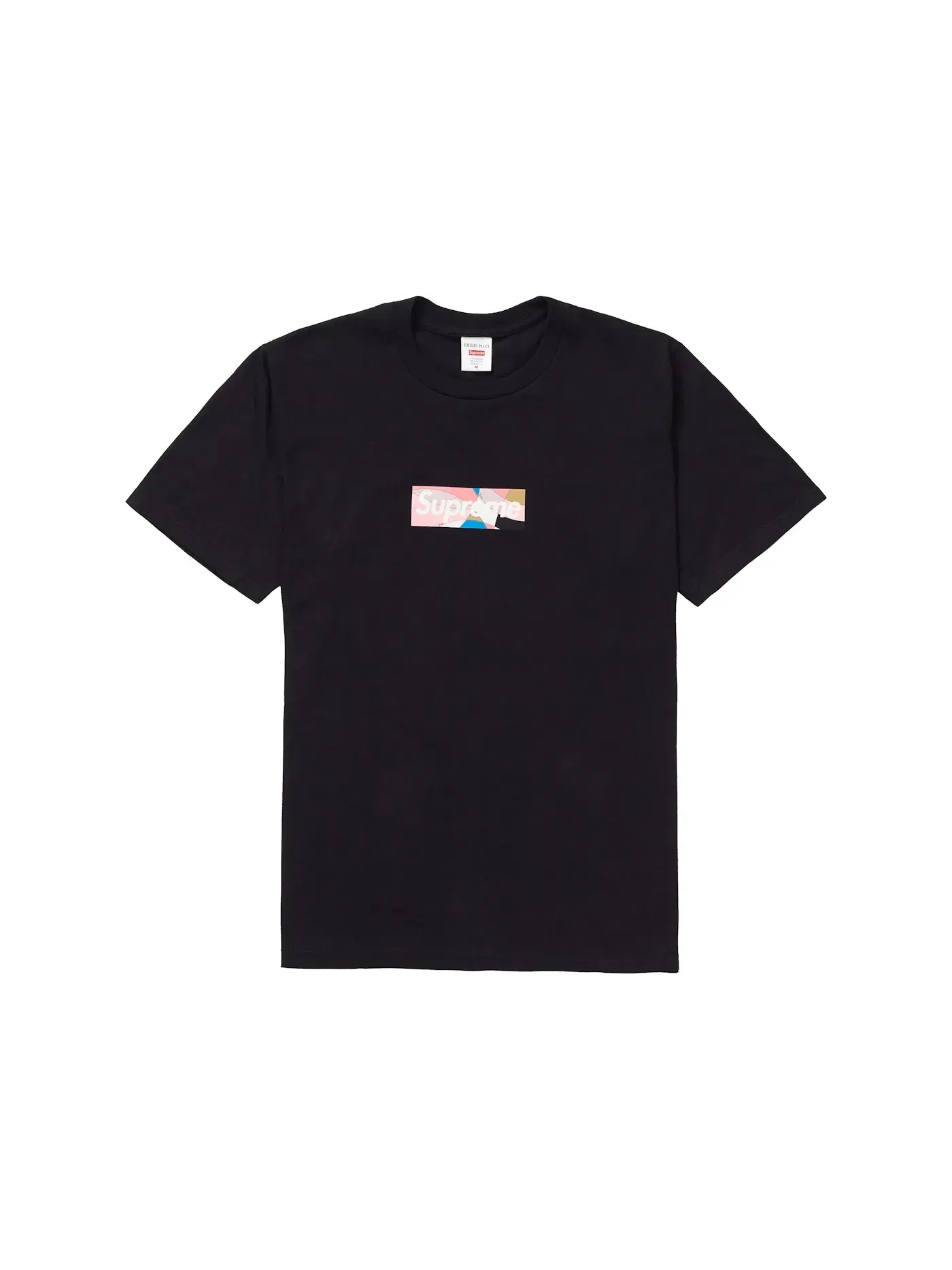 Мужская футболка с принтом Box Logo модели Tee Supreme — изображение 1 из 1, черный/розовый