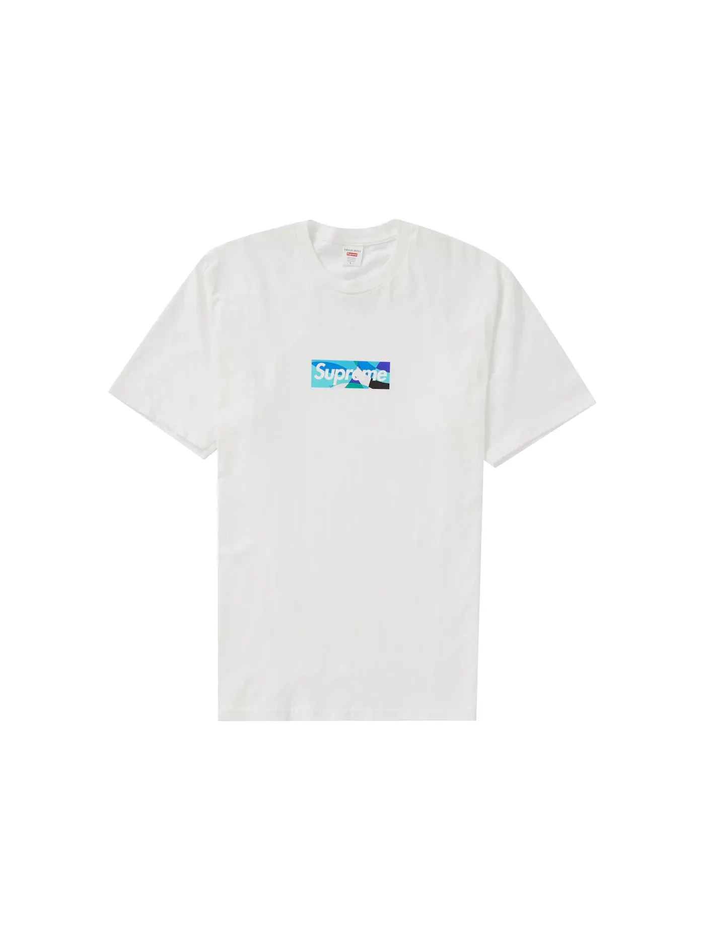 Мужская футболка с принтом Supreme Emilio Pucci Box Logo Tee — изображение 1 из 1, белый/синий