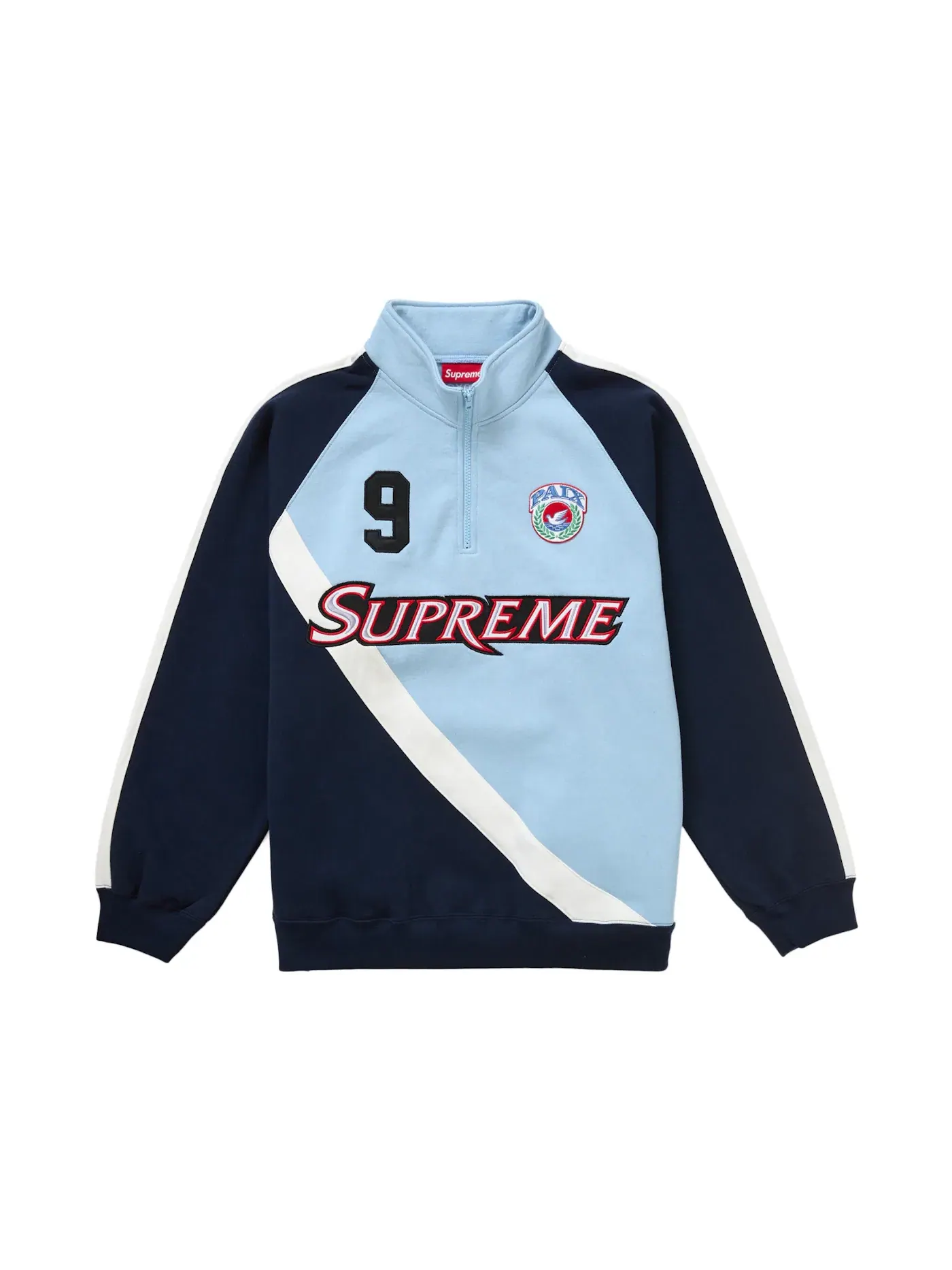 Мужской свитшот на молнии с полузастежкой Supreme Sweatshirt — изображение 1 из 2, светлый синий