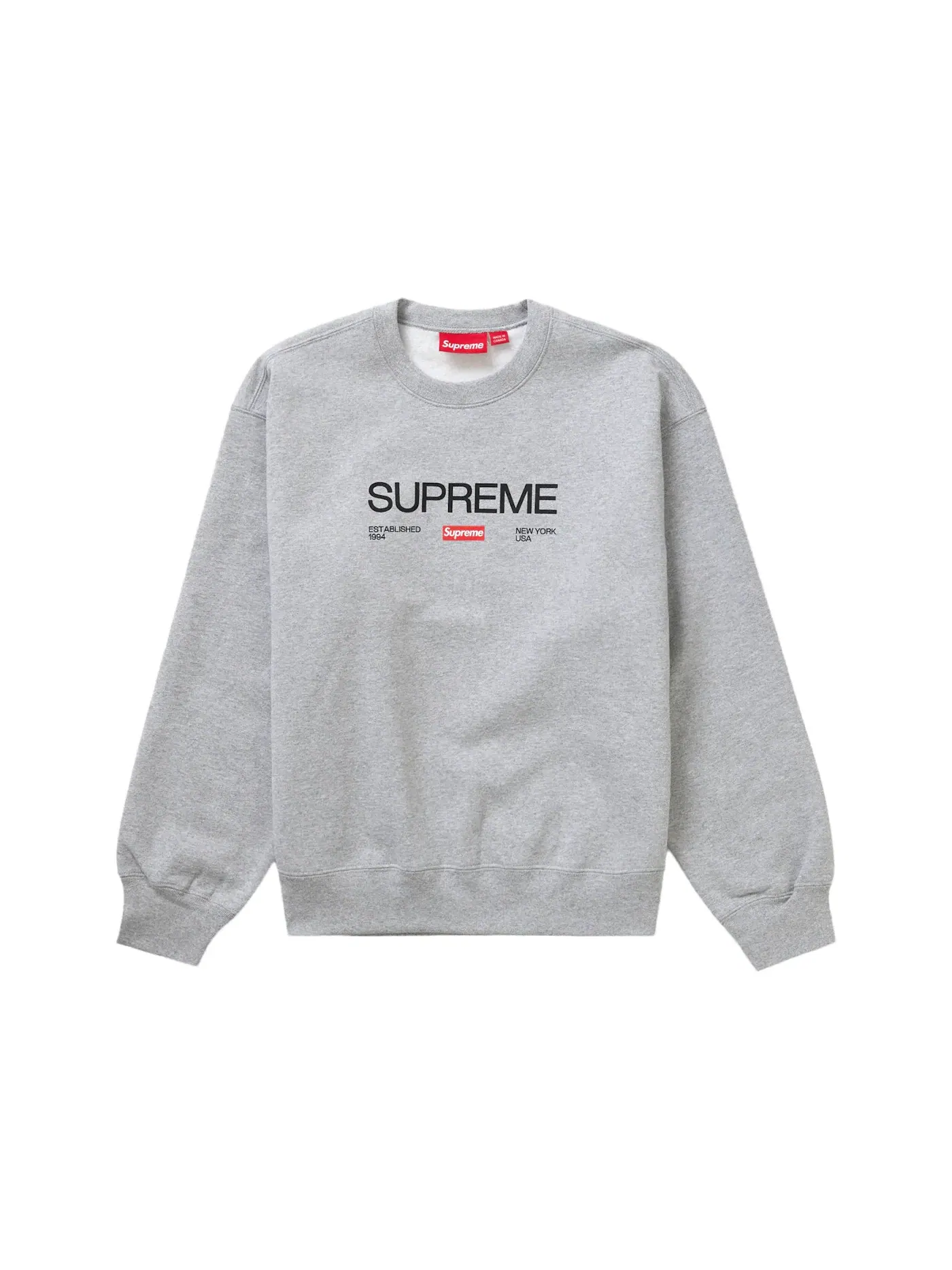 Мужской свитшот с длинным рукавом Supreme Crewneck — изображение 1 из 1, серый